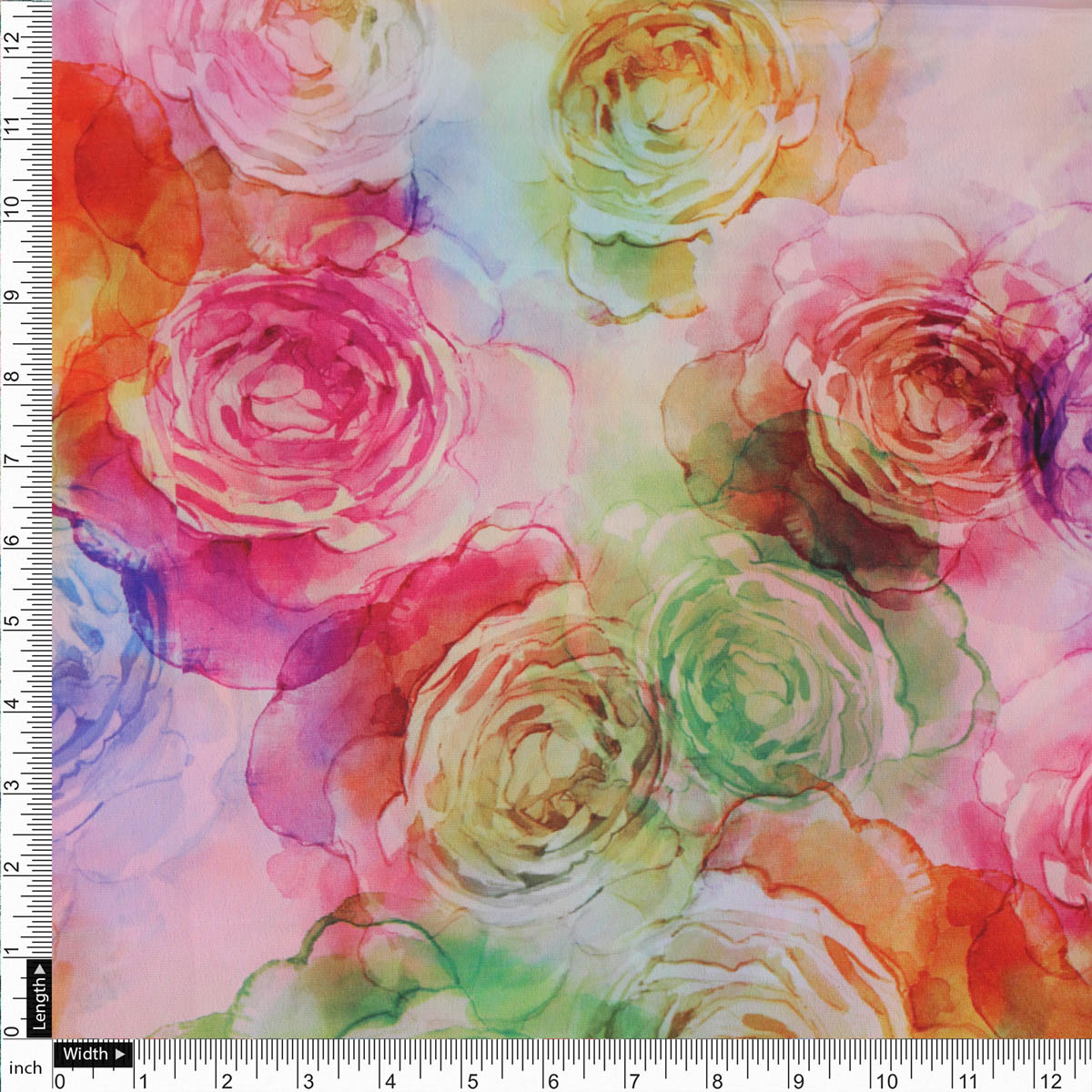 Watercolor Floral Crepe Fabric