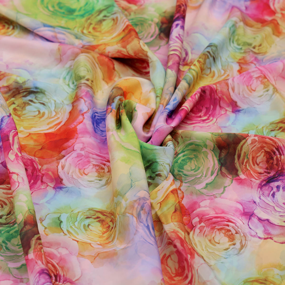 Watercolor Floral Crepe Fabric