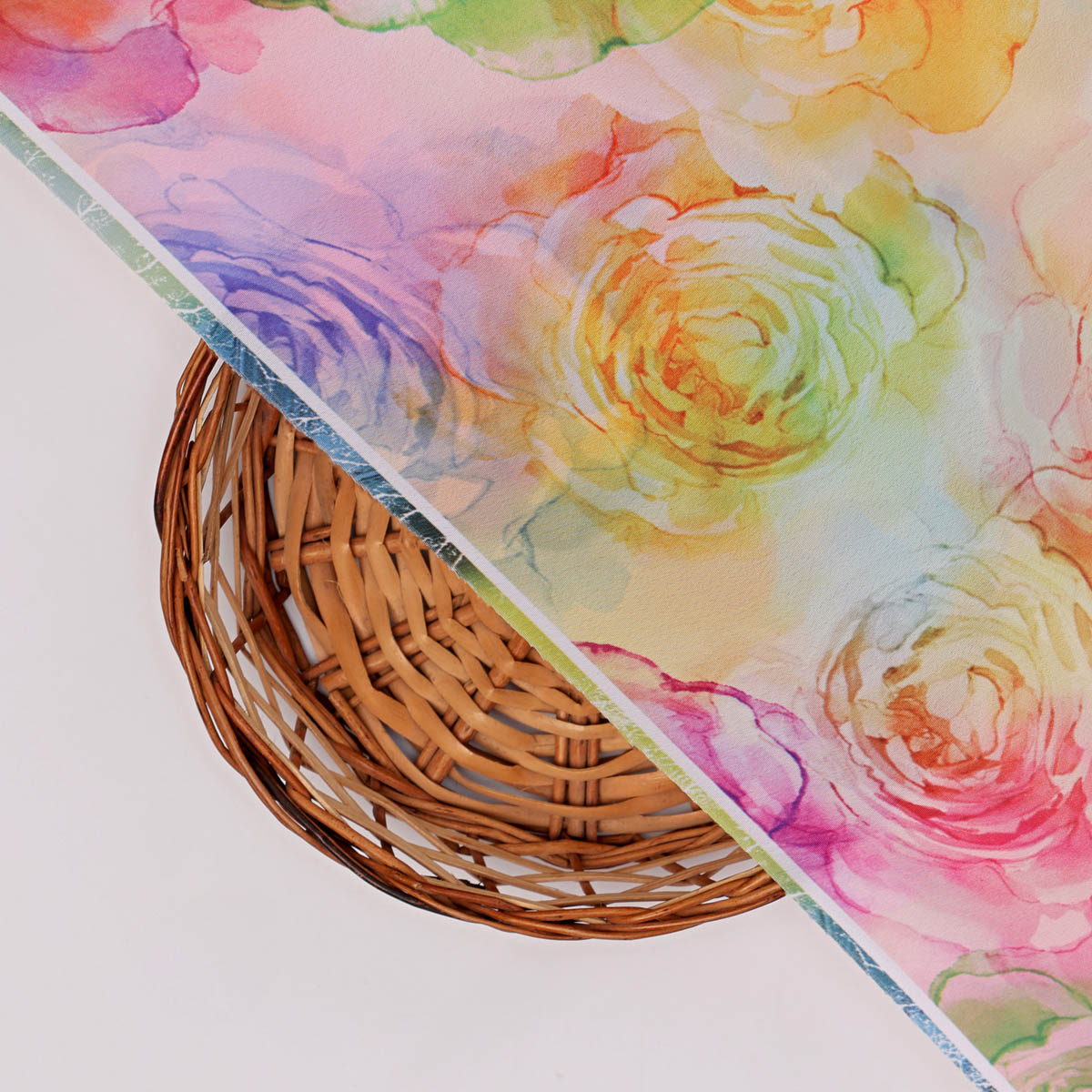 Watercolor Floral Crepe Fabric