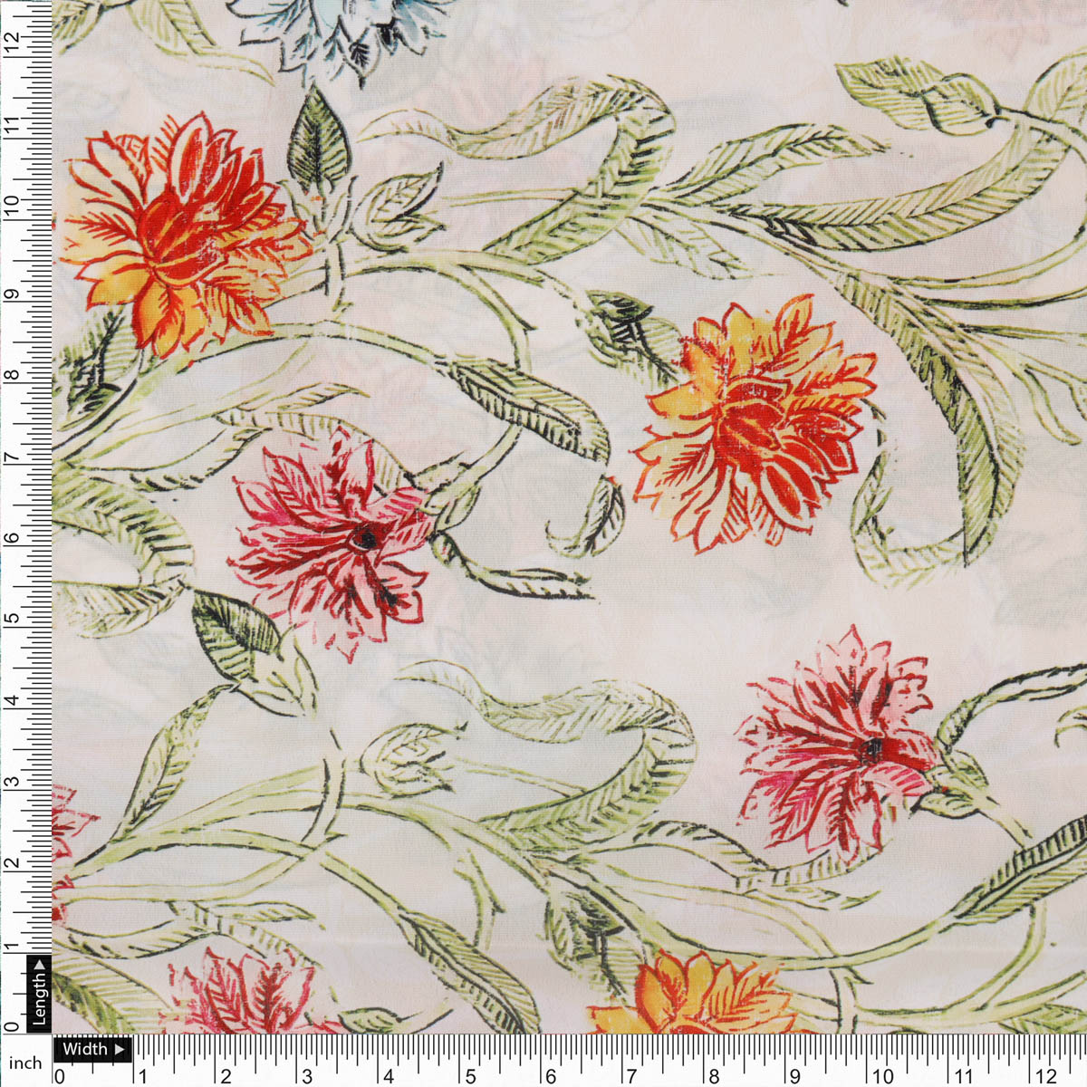 Floral French Crepe Fabric