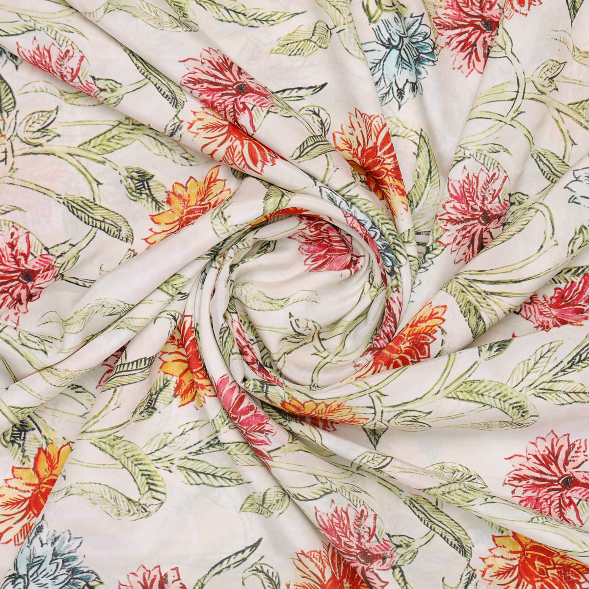Floral French Crepe Fabric