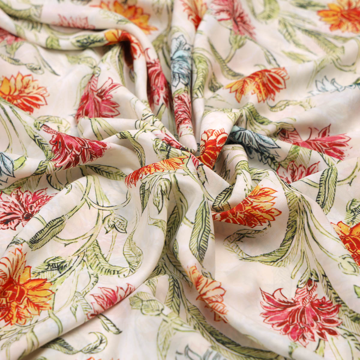 Floral French Crepe Fabric