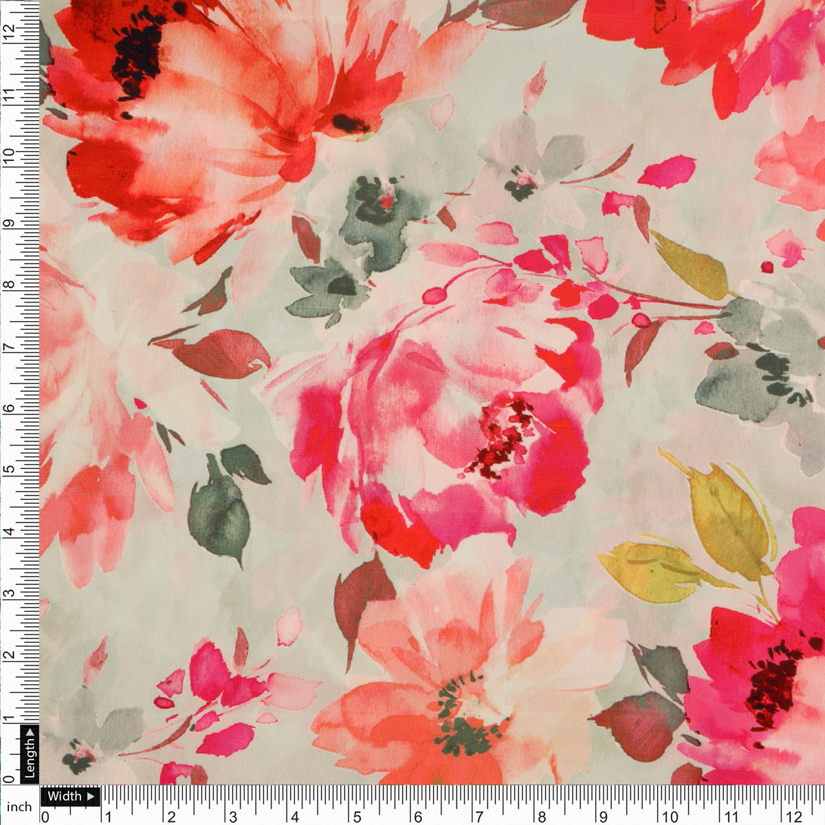 Floral Printed French Crepe Fabric