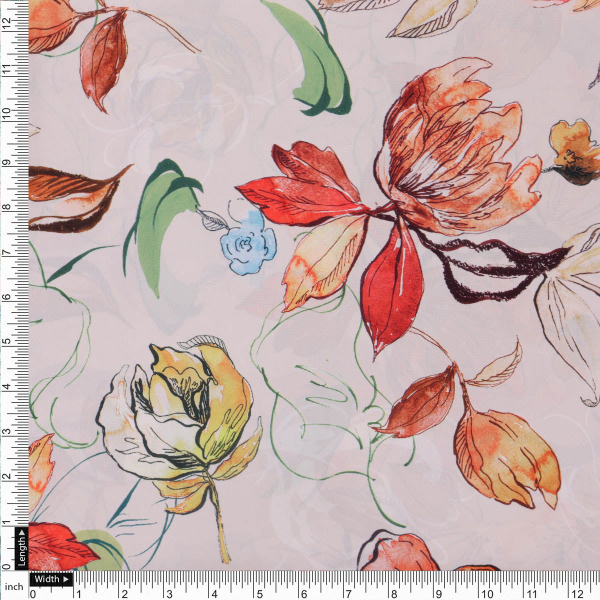 Floral Print Crepe Fabric
