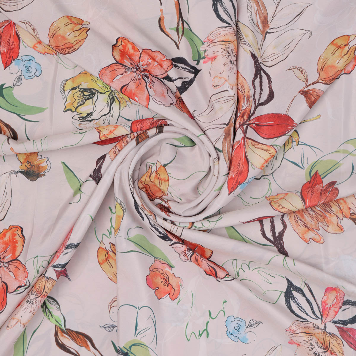 Floral Print Crepe Fabric