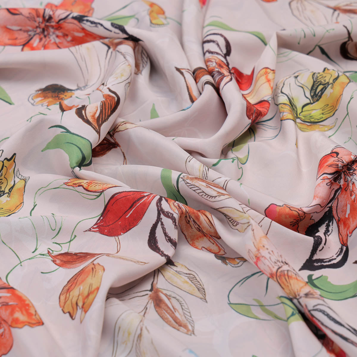 Floral Print Crepe Fabric