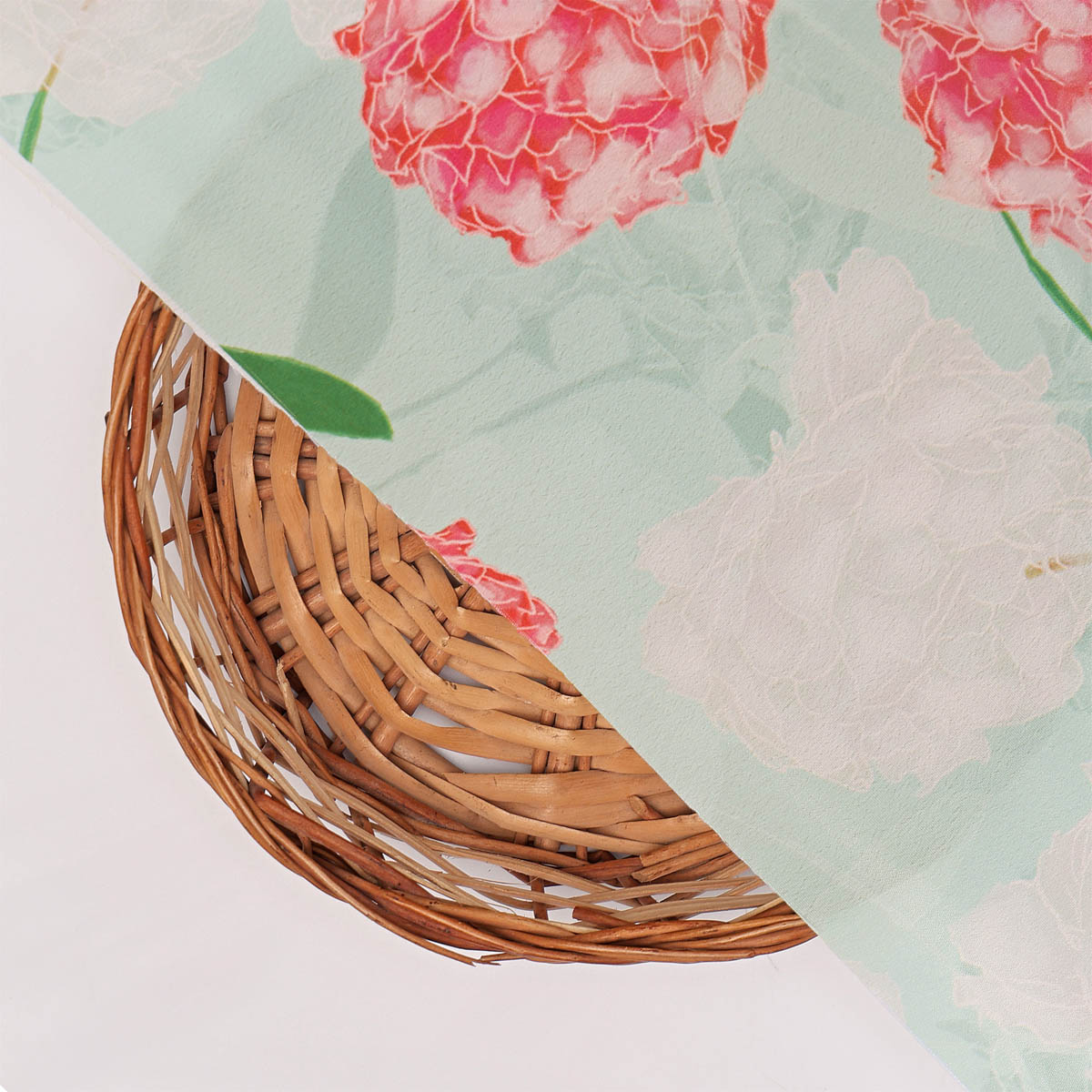 Peach Floral Crepe Fabric