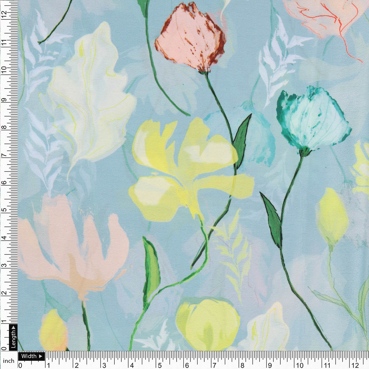 Floral Printed French Crepe Fabric