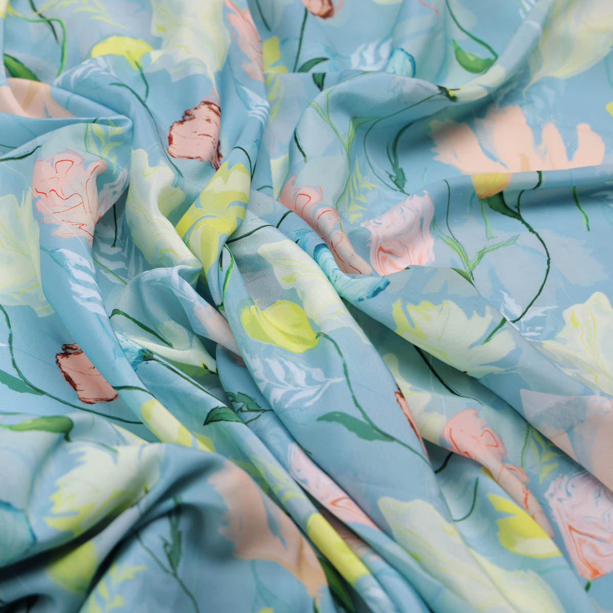 Floral Printed French Crepe Fabric