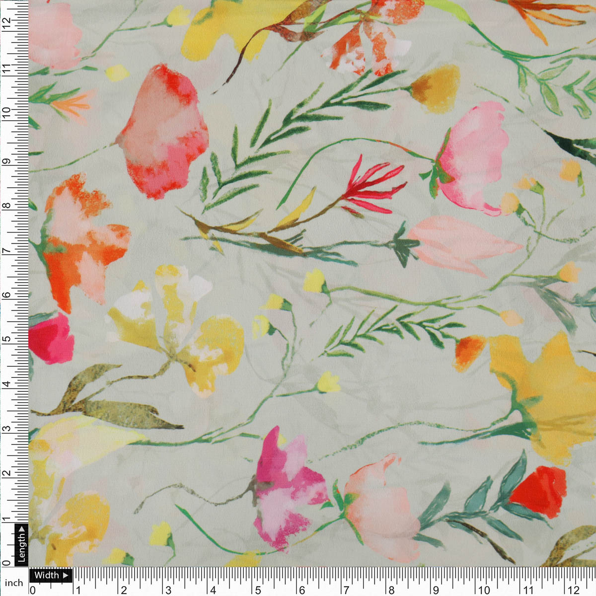 Floral Printed French Crepe Fabric