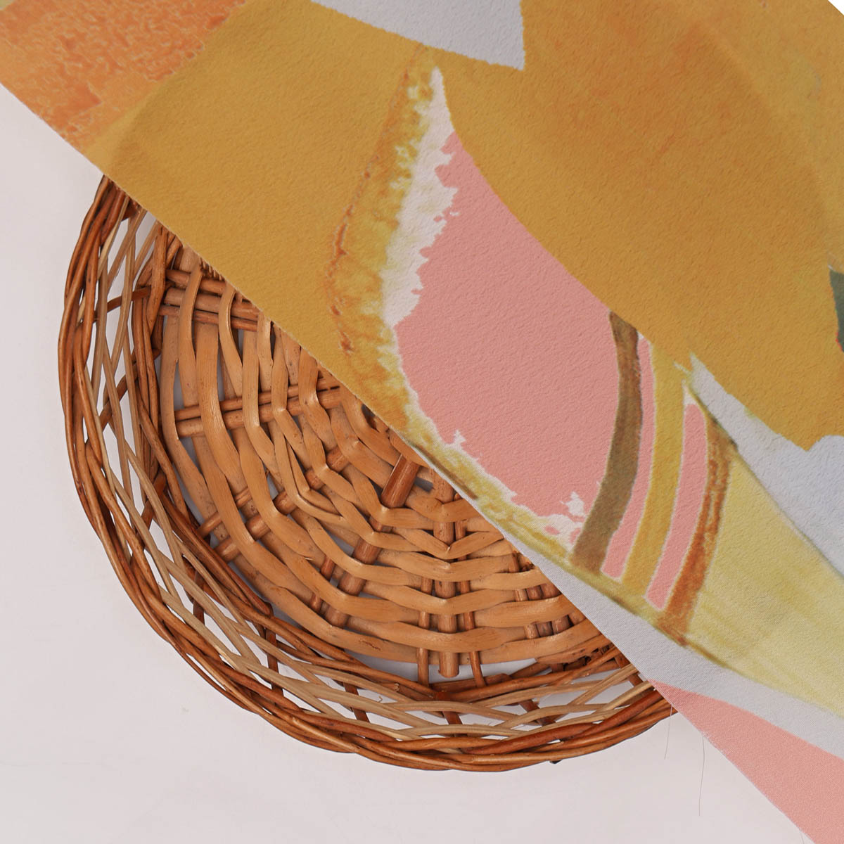 Abstract Printed French Crepe Fabric