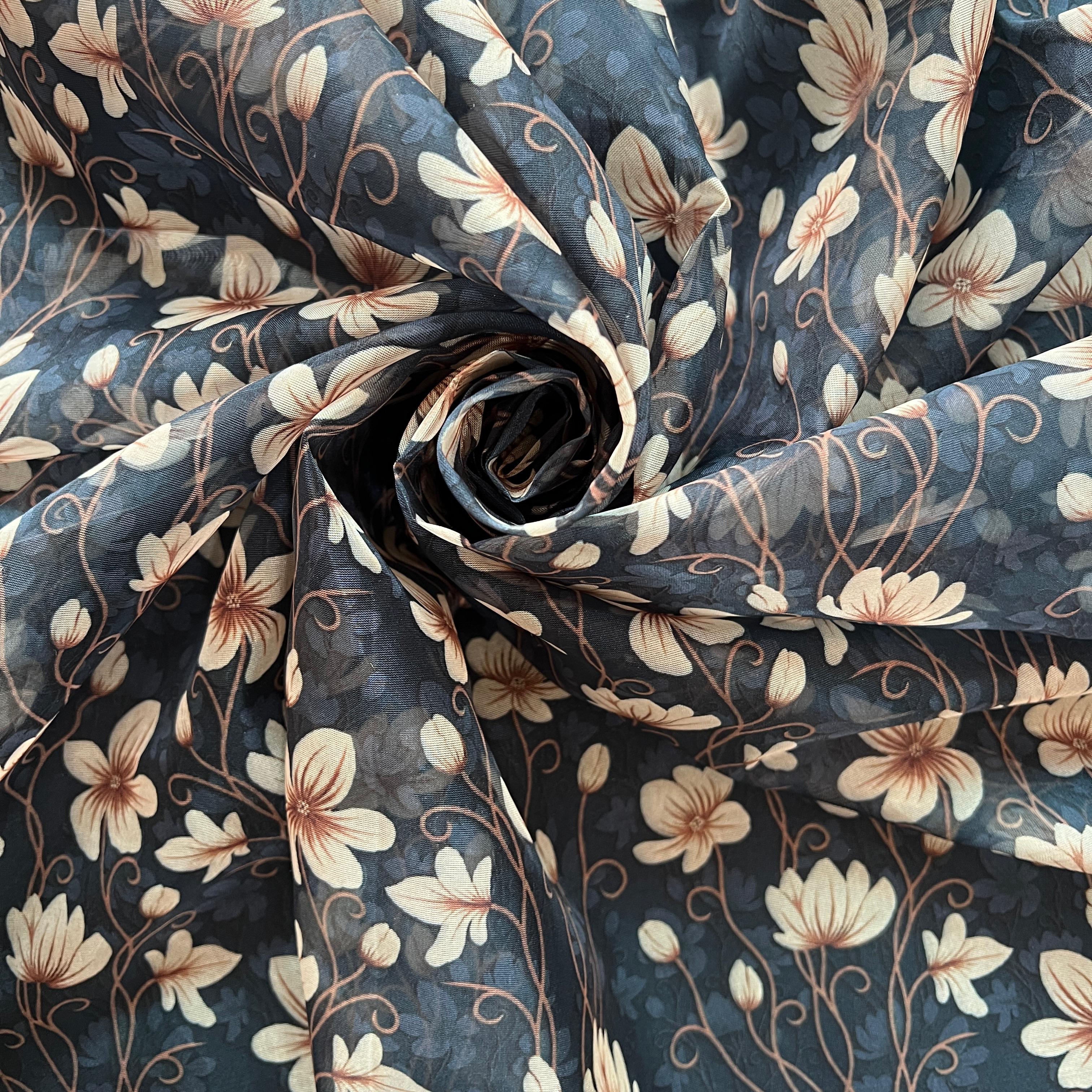 Tabby silk floral print