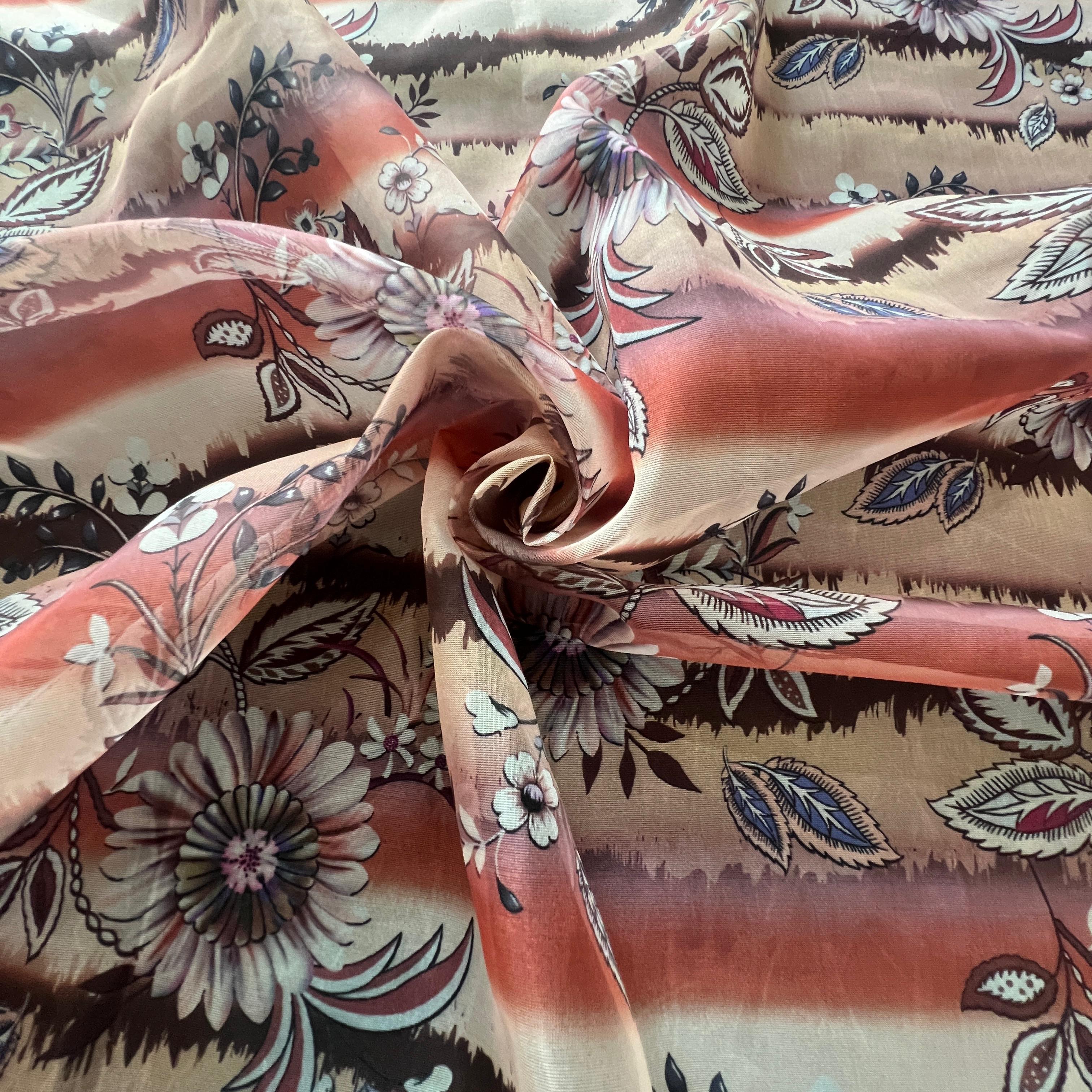 Tabby silk abstract floral print