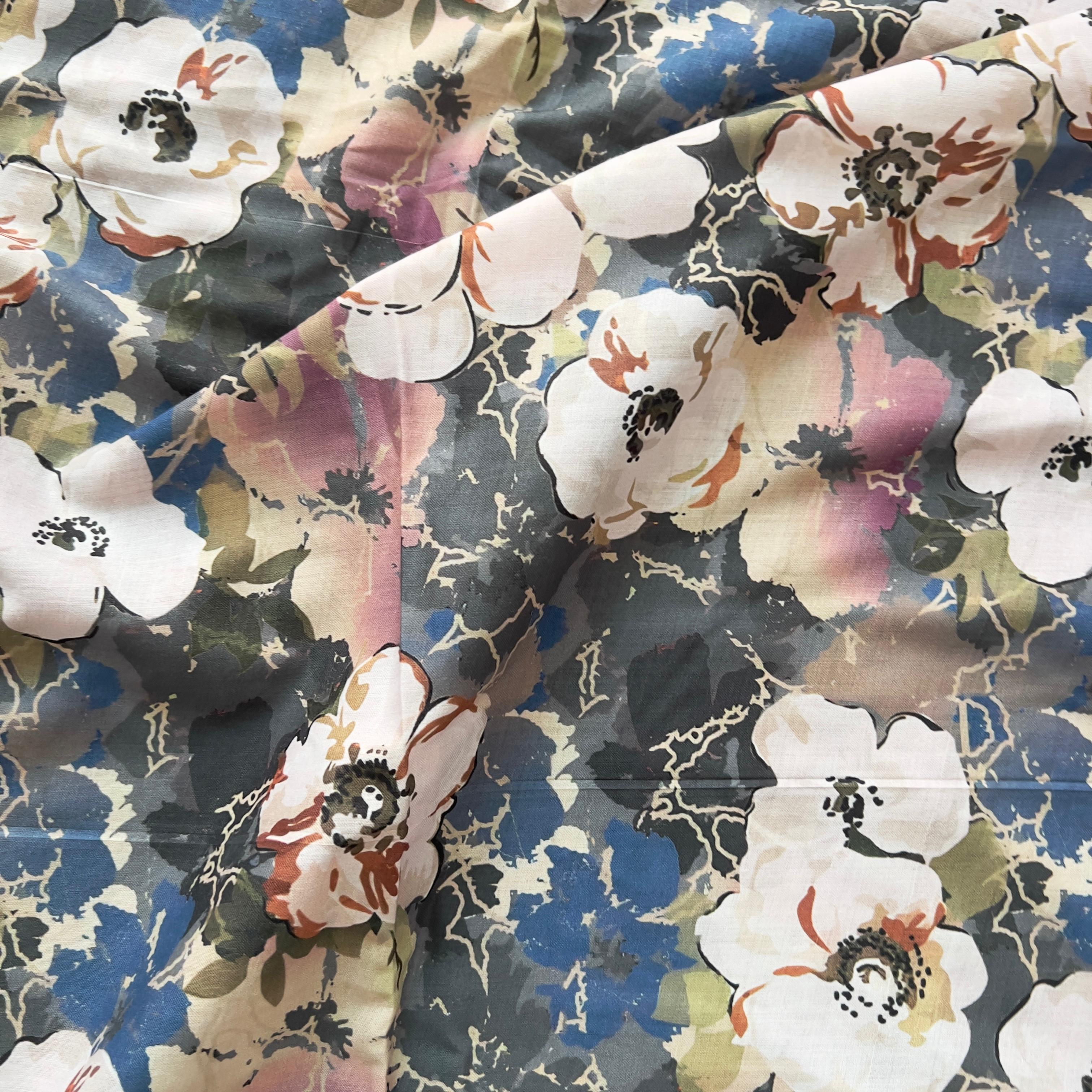 cambric abstract floral print