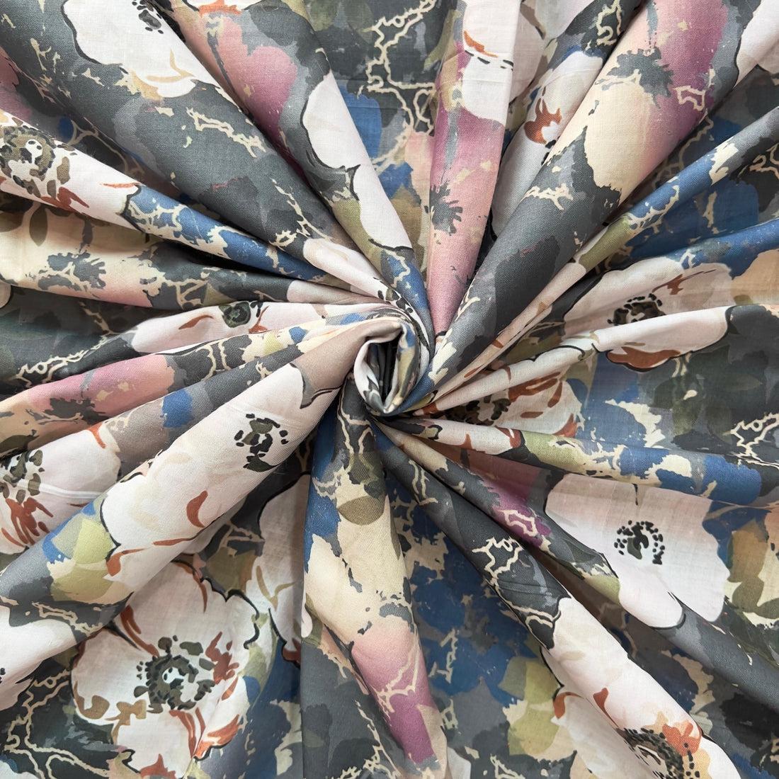 cambric abstract floral print