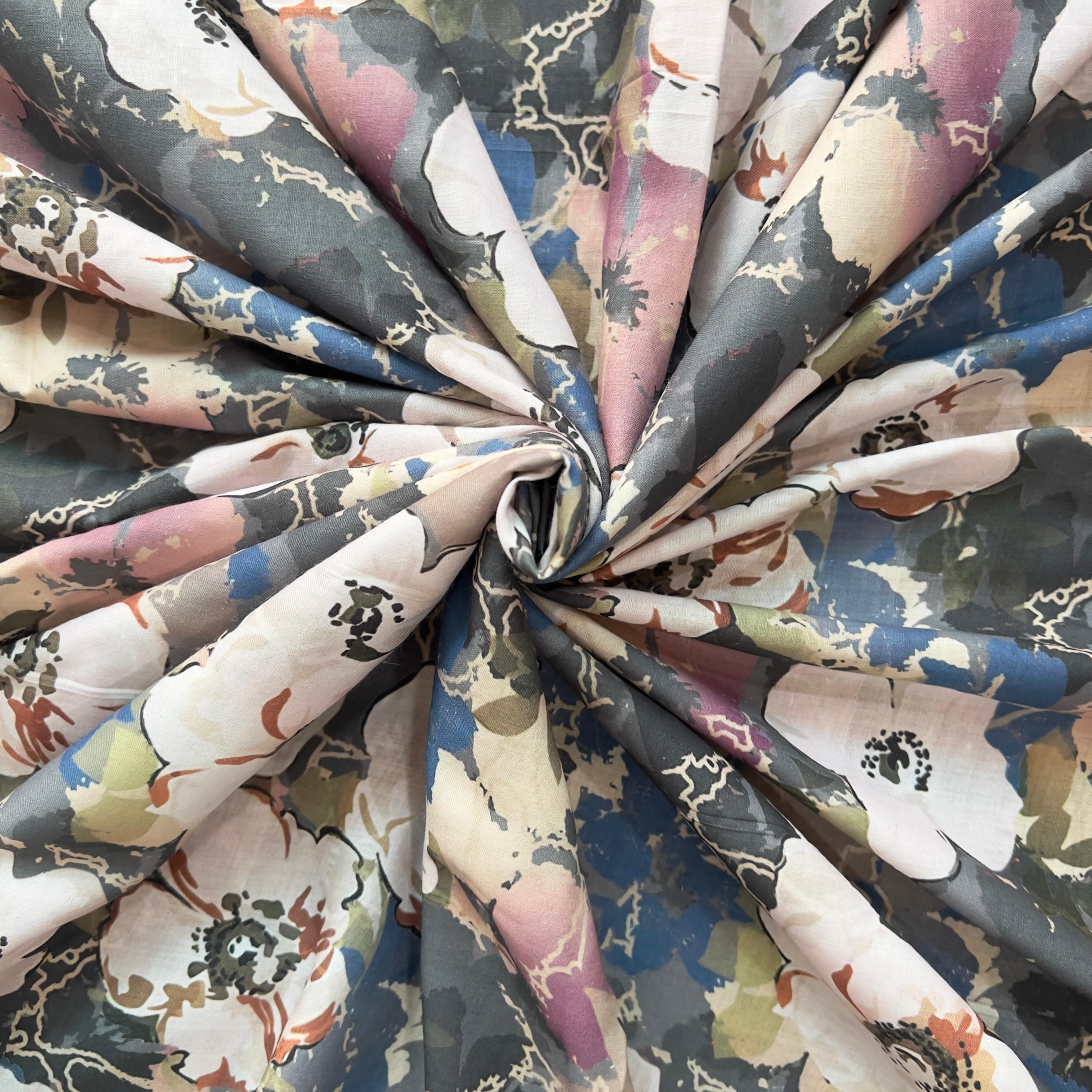 cambric abstract floral print