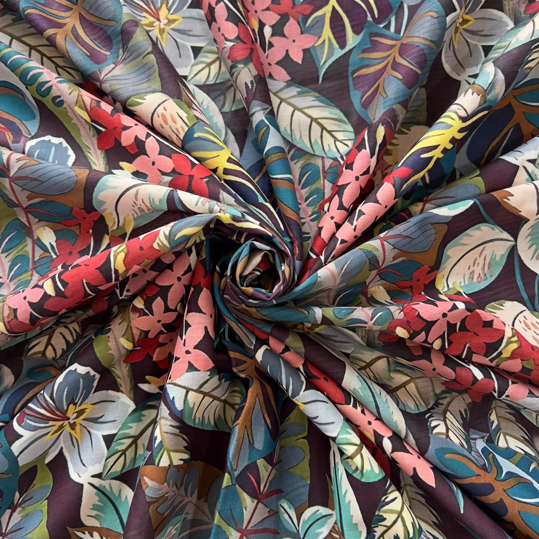 abstract flower print on cambric