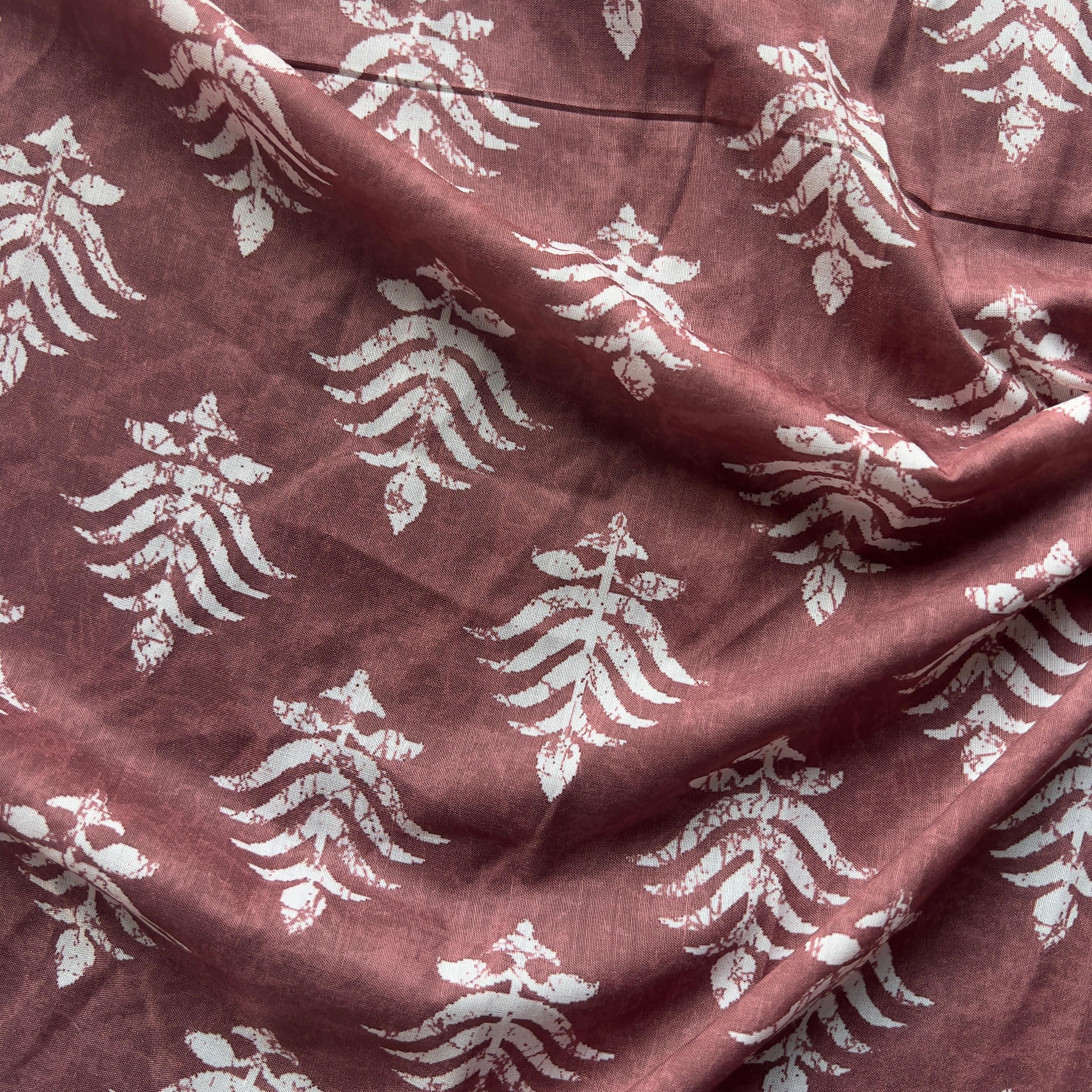 hand block print on muslin