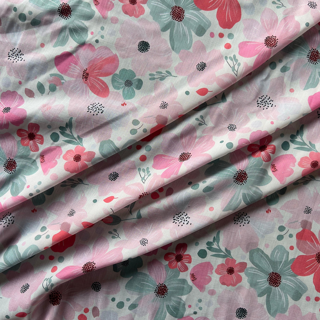 seamless floral pattern on muslin