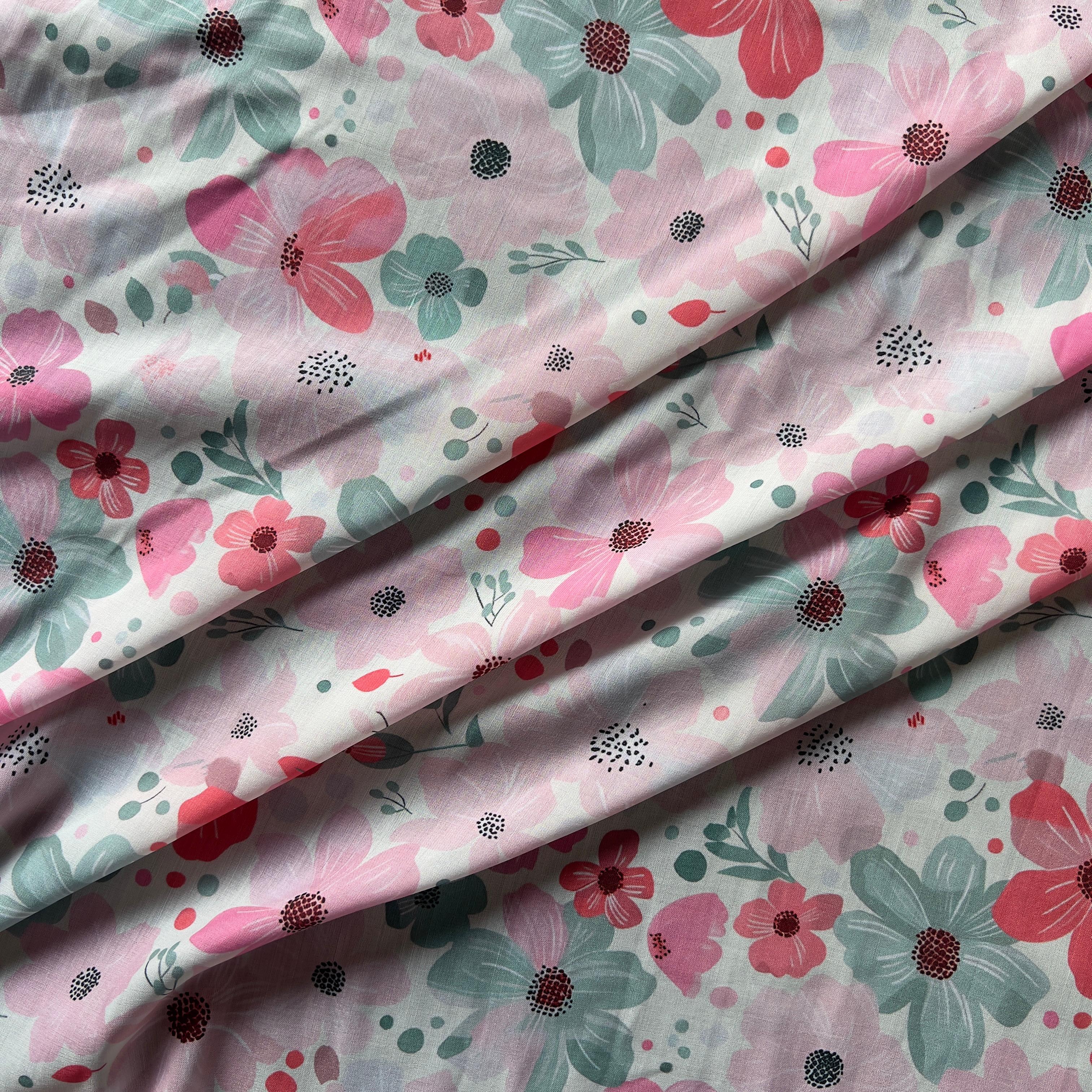 seamless floral pattern on muslin