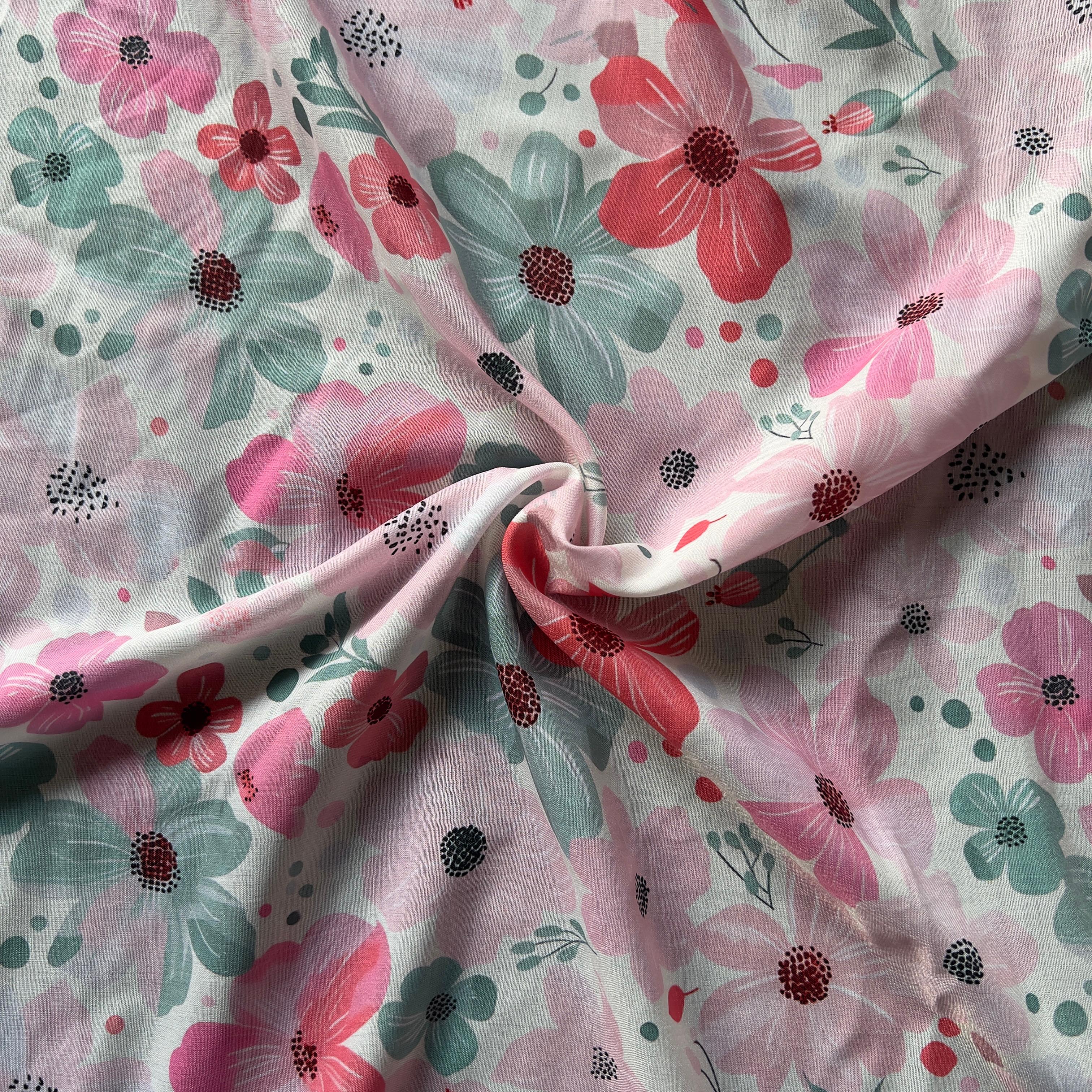 seamless floral pattern on muslin
