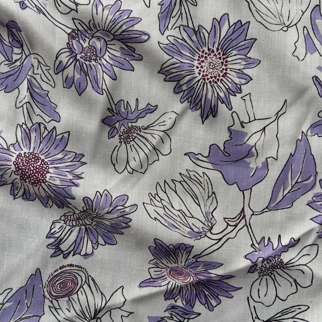 stripe animal jungle texture floral print on muslin