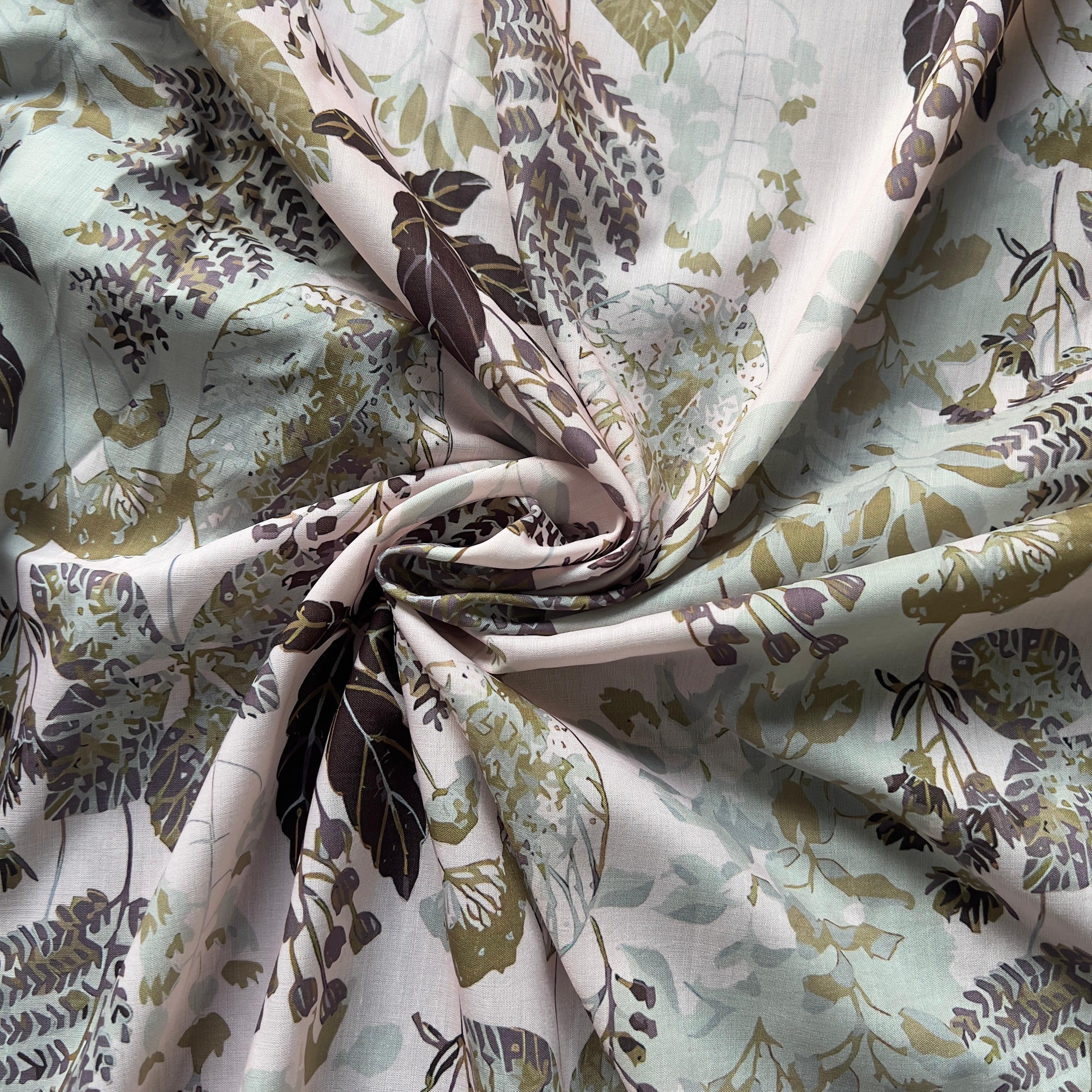 leaf print on muslin