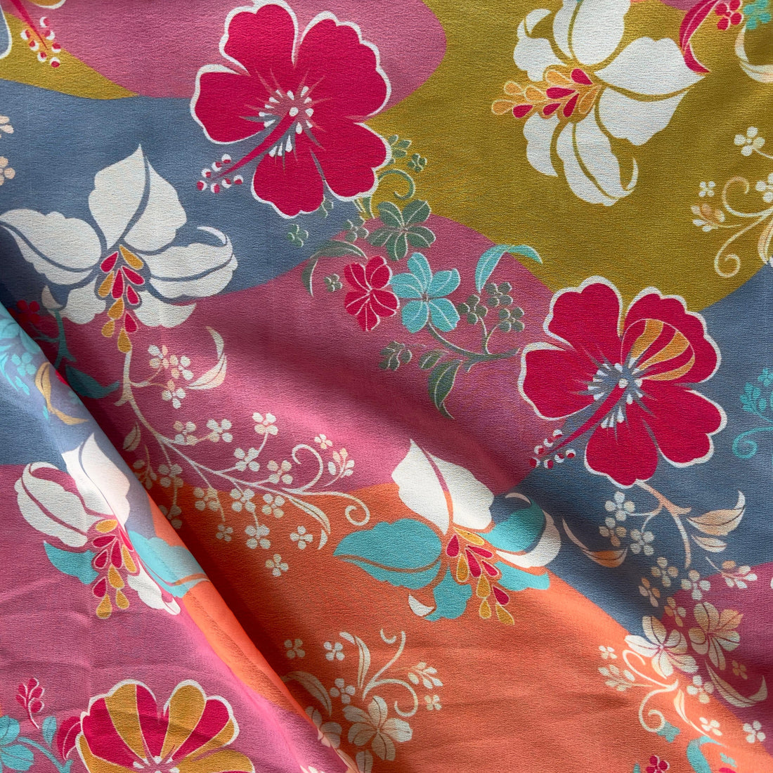 pichway multicolour digital floral pattern on georgette