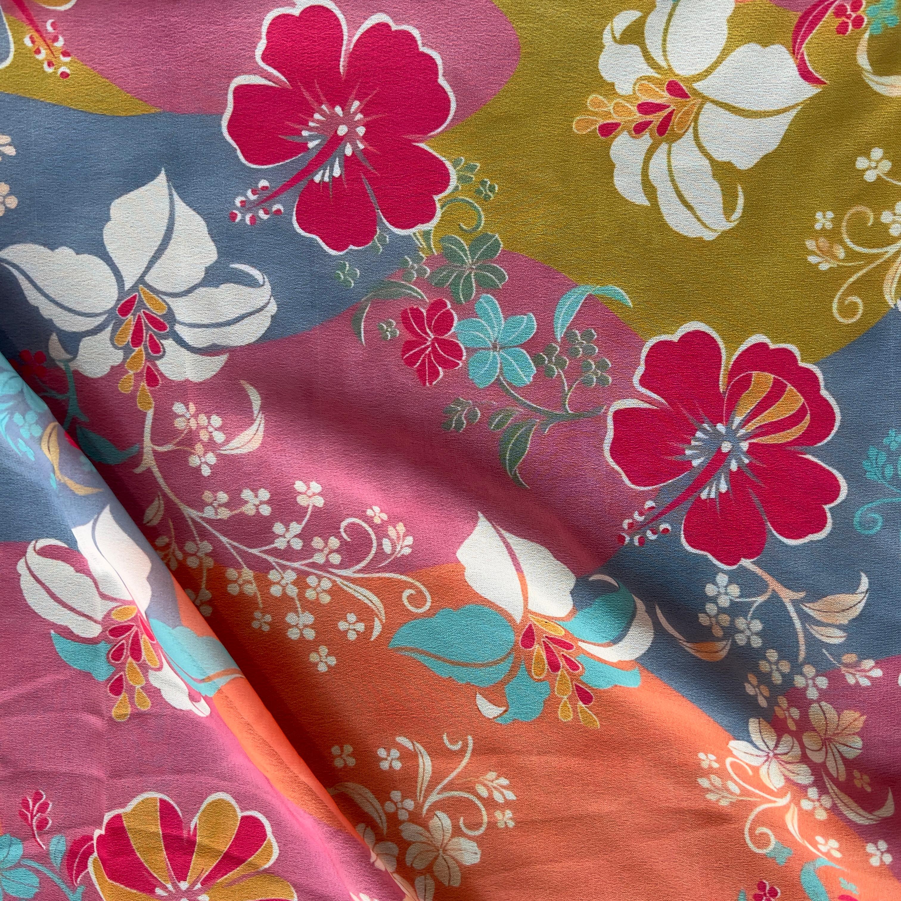 pichway multicolour digital floral pattern on georgette