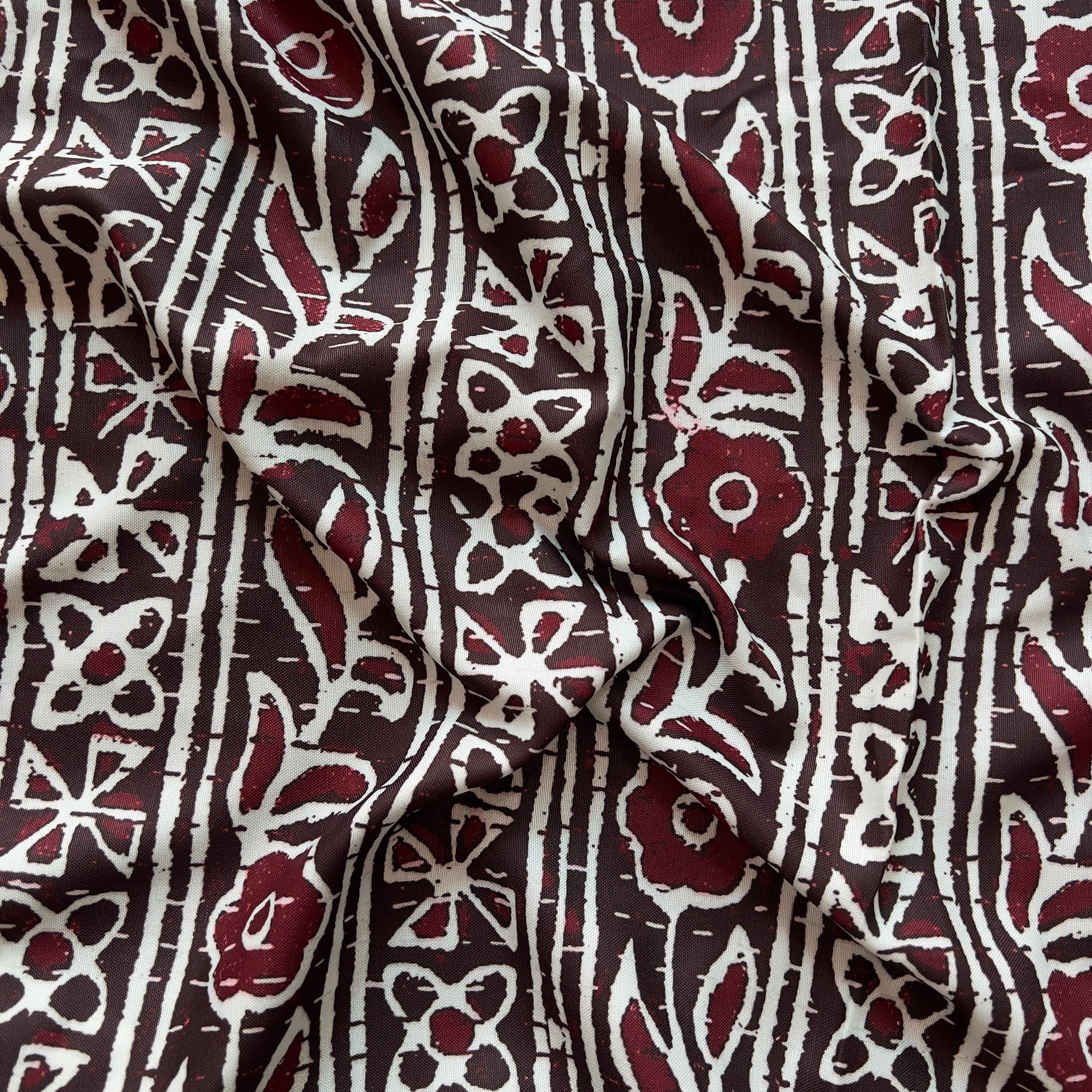 batik handblock print on rayon