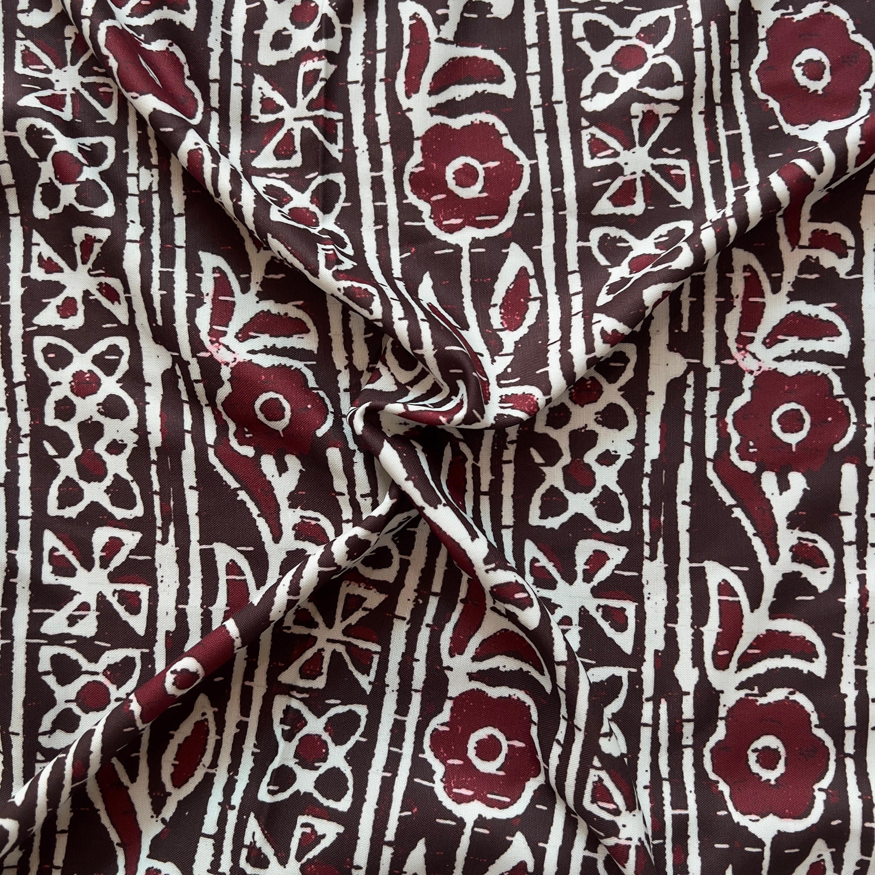 batik handblock print on rayon