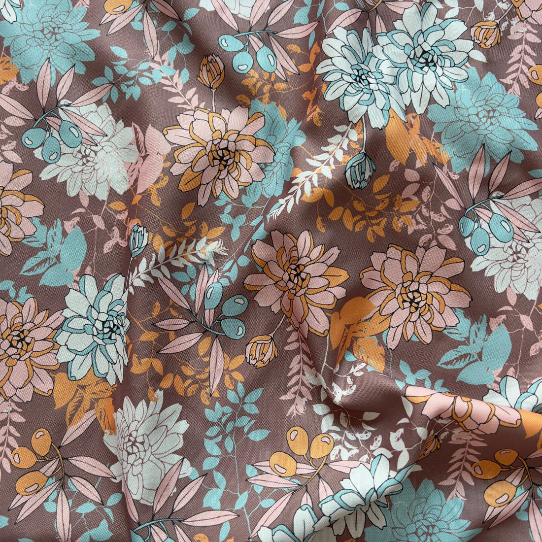 pastel color floral allover  on rayon
