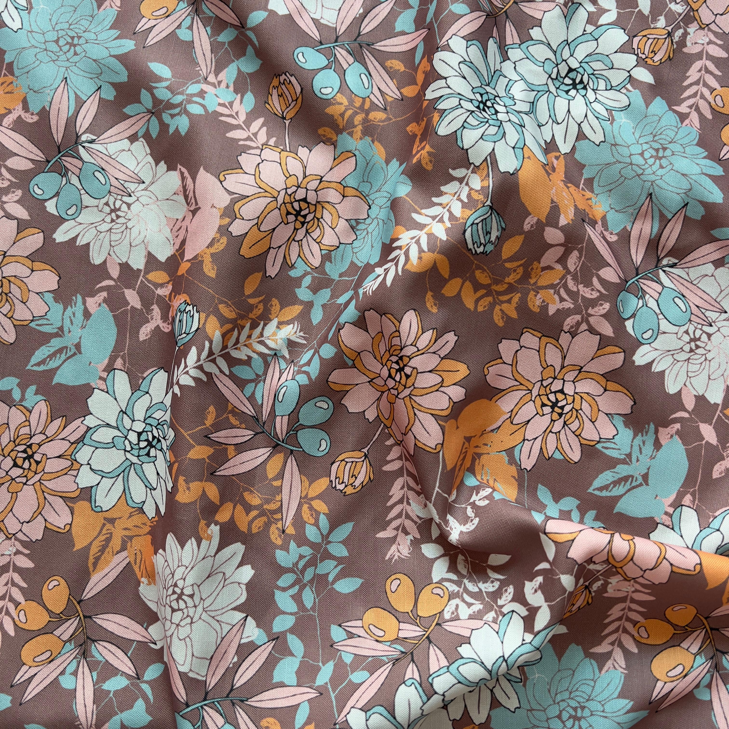 pastel color floral allover  on rayon