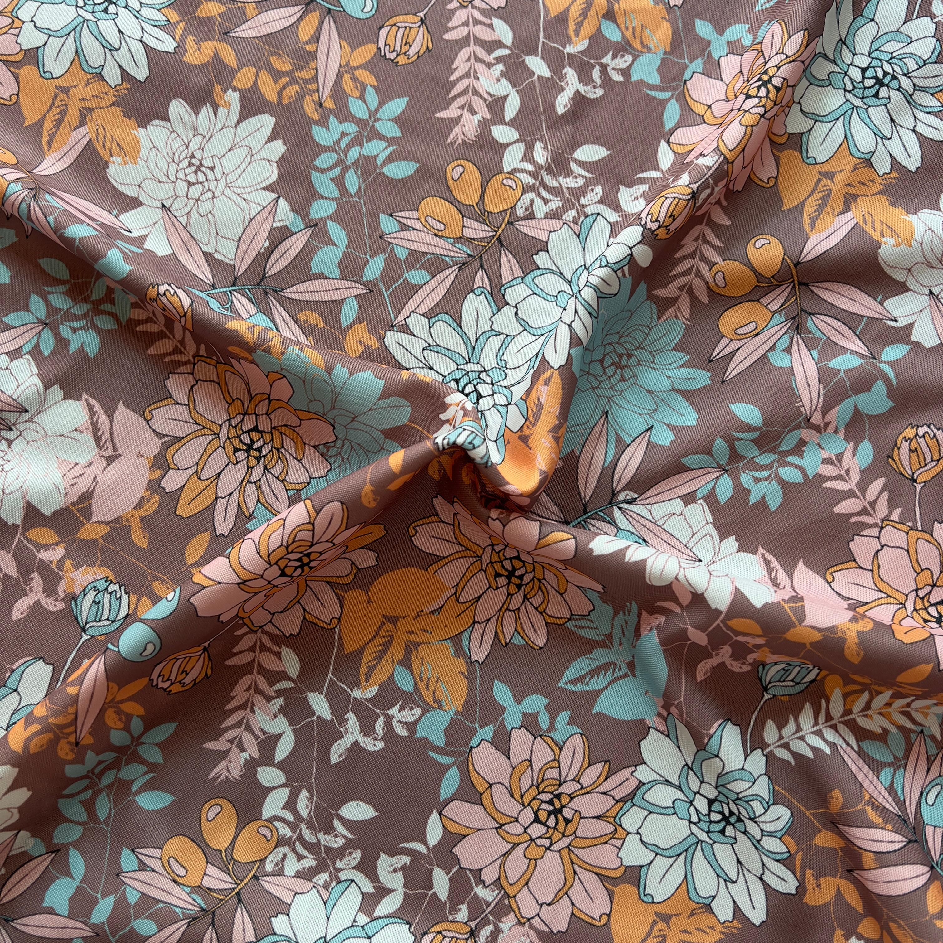pastel color floral allover  on rayon