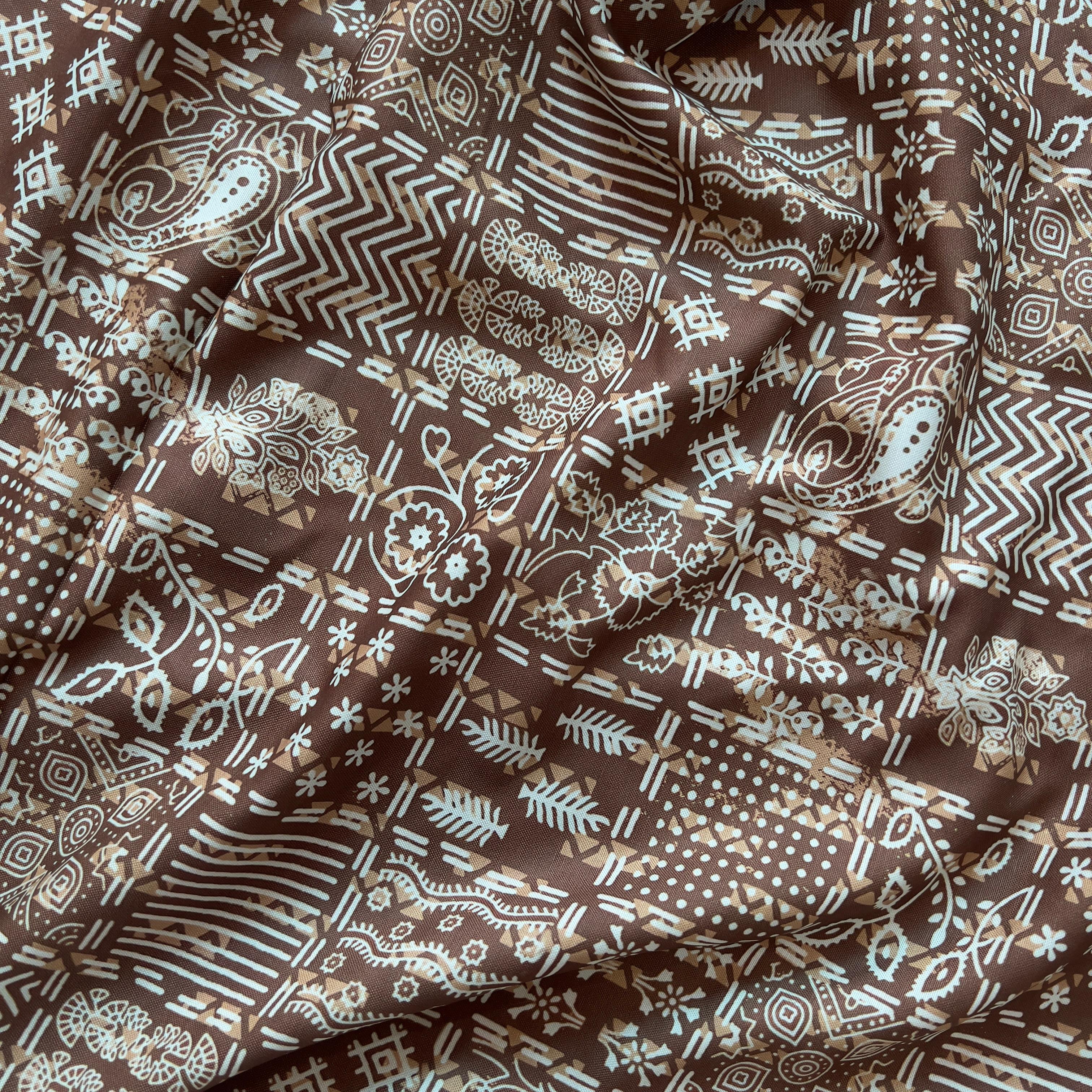 mix of ajrakh pattern with block print pattern style on rayon