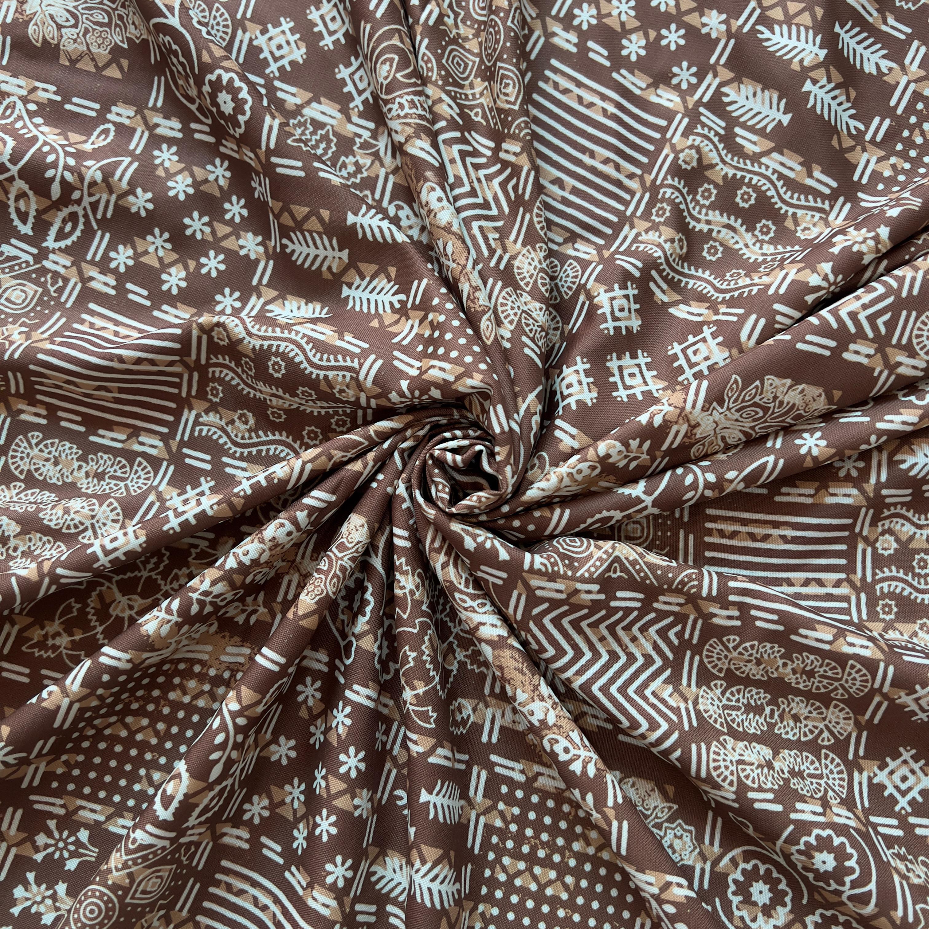 mix of ajrakh pattern with block print pattern style on rayon