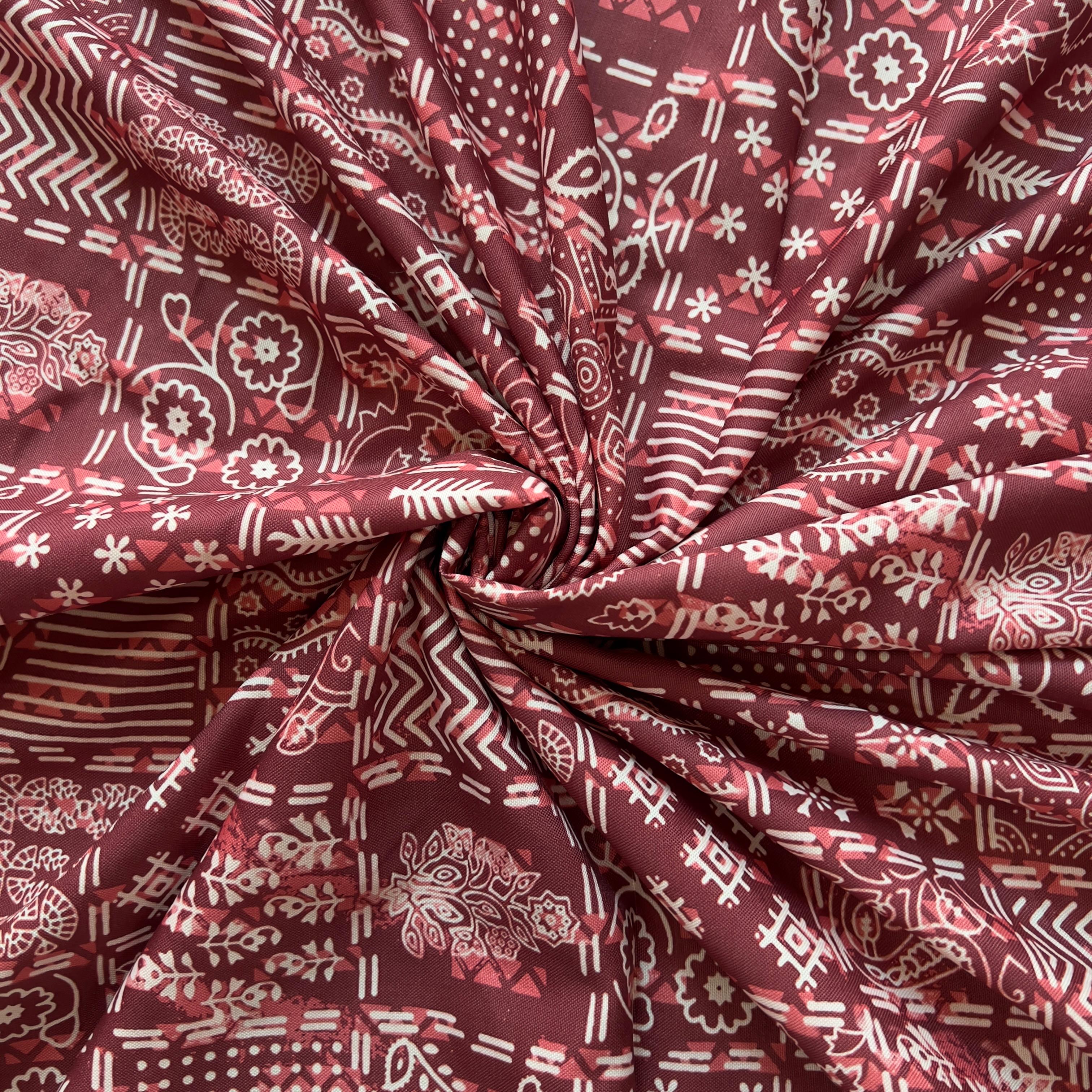 mix of ajrakh pattern with block print pattern style on rayon