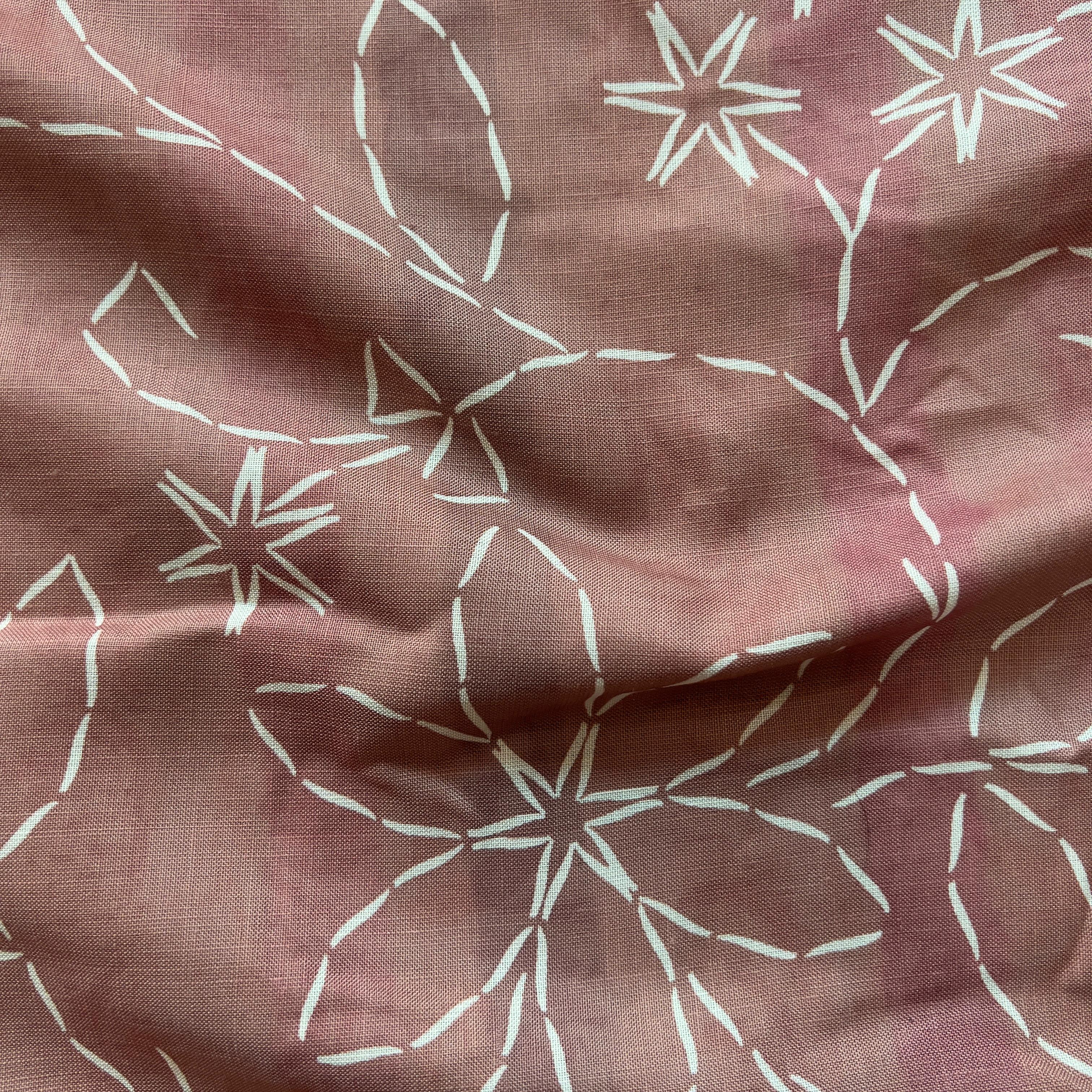 embroidered style digital print on linen