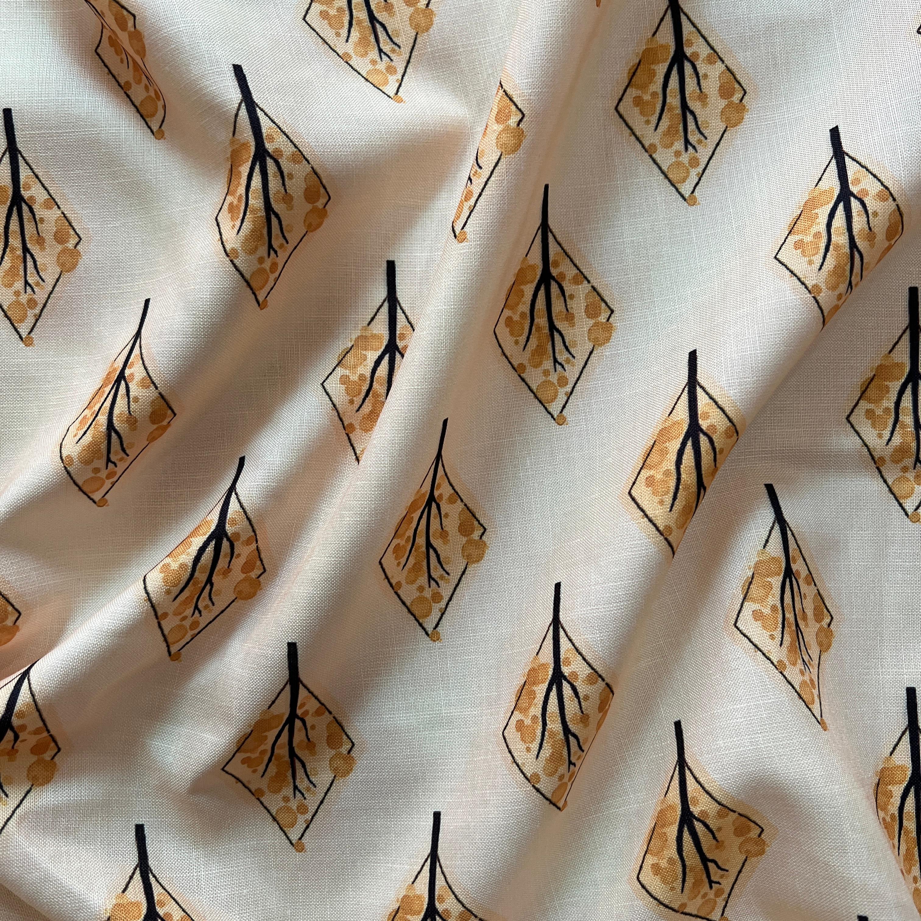 abstract digital print on linen