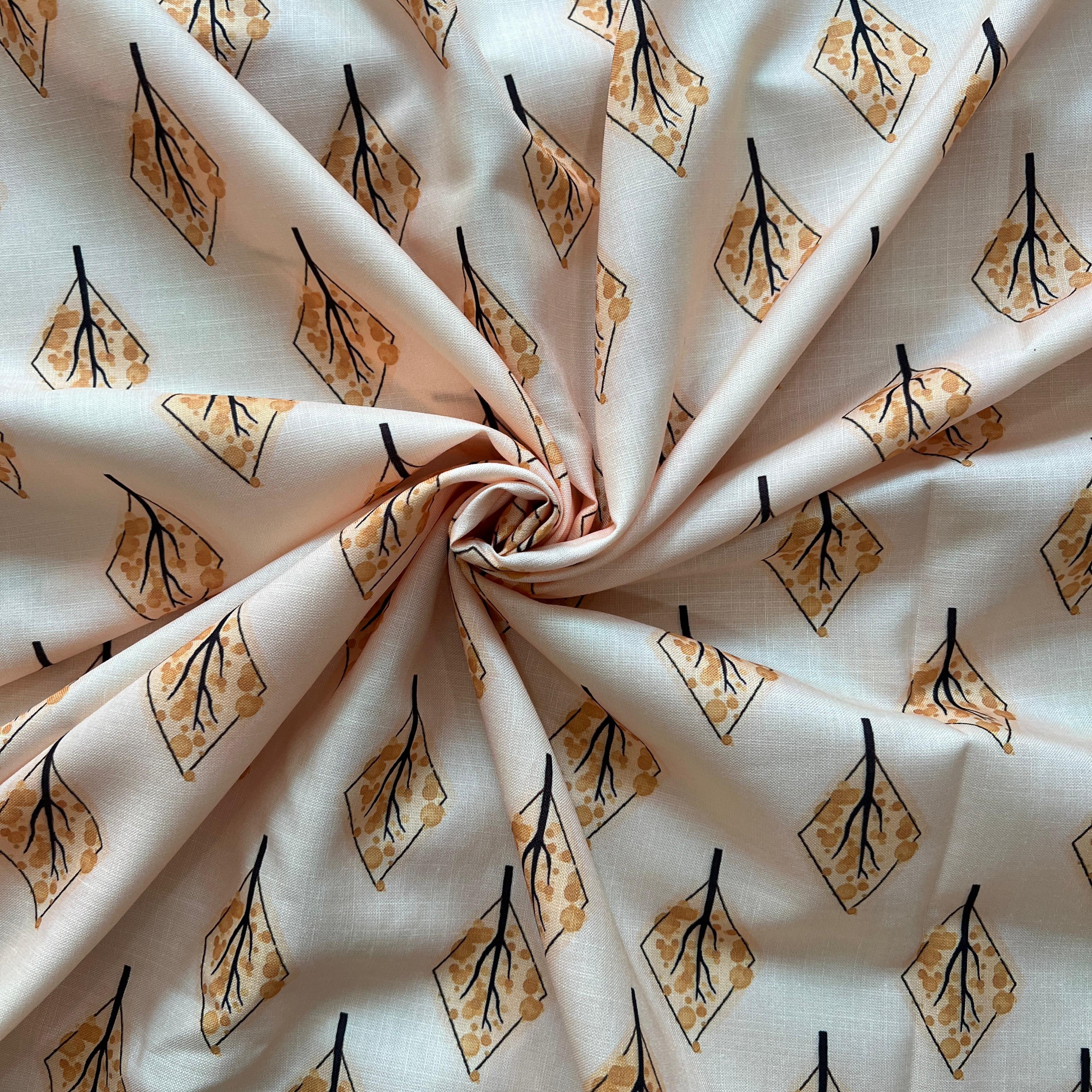 abstract digital print on linen