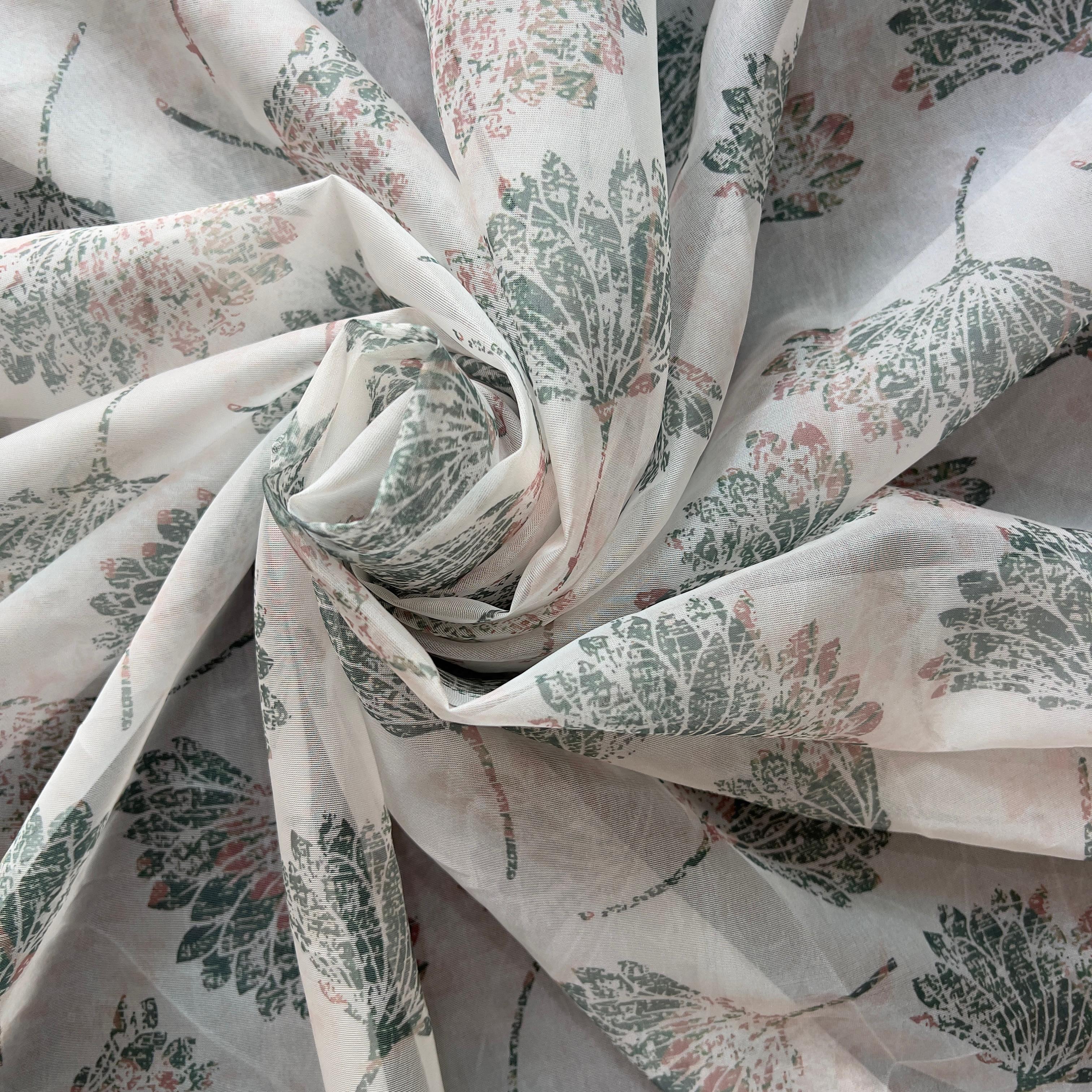 Vibrant Floral Tabby Silk Fabric for Ethnic Wear