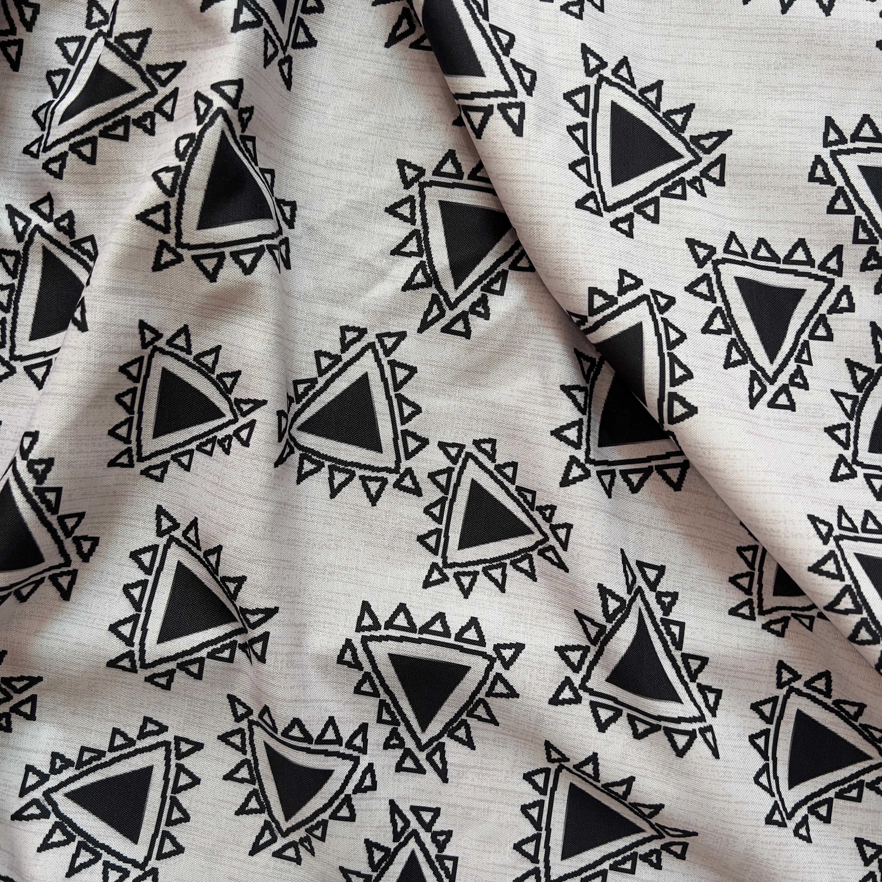Black ethnic digital print on  rayon