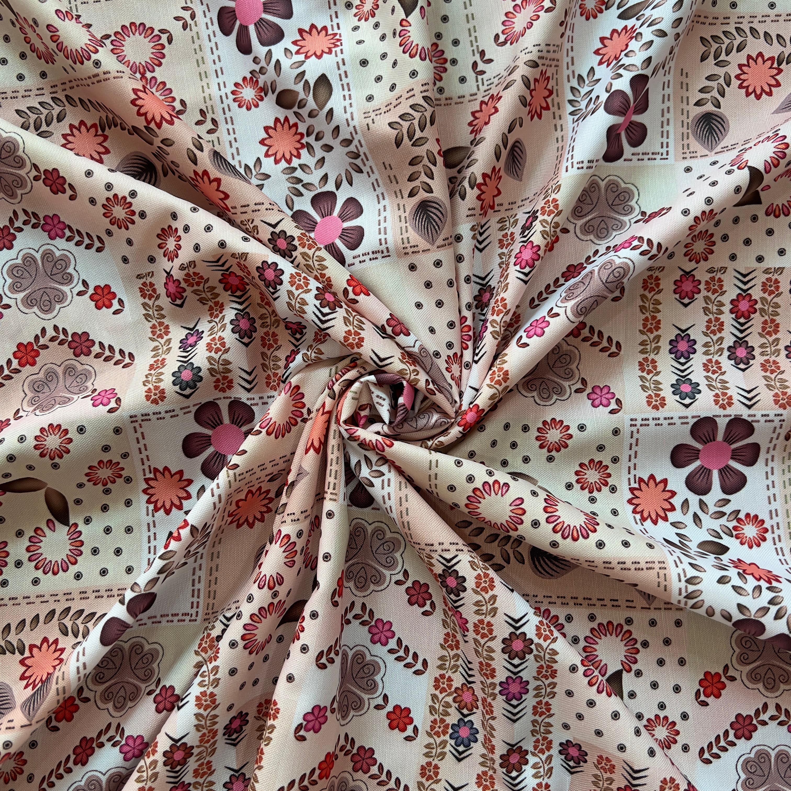 Abstract geometric  print on  rayon