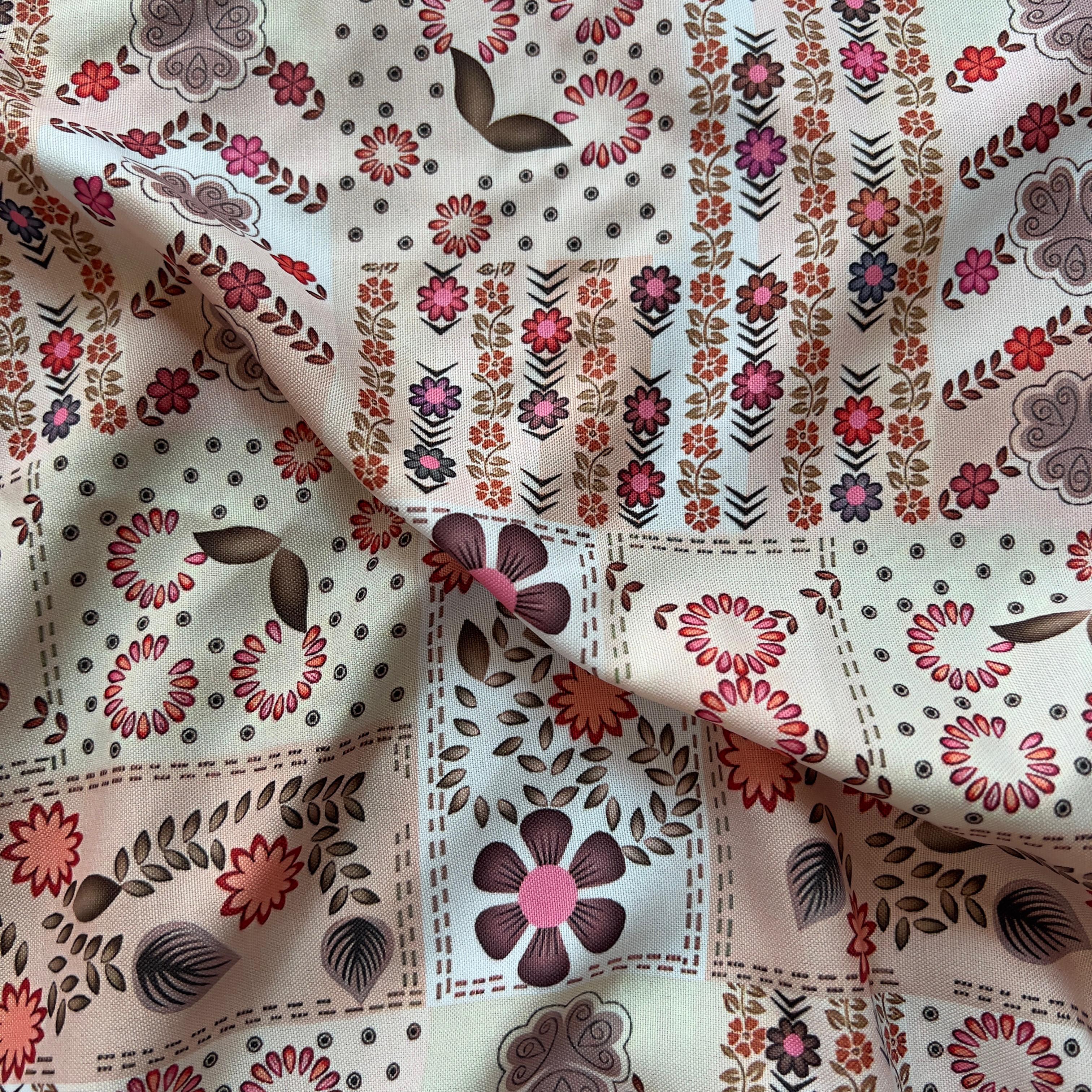 Abstract geometric  print on  rayon