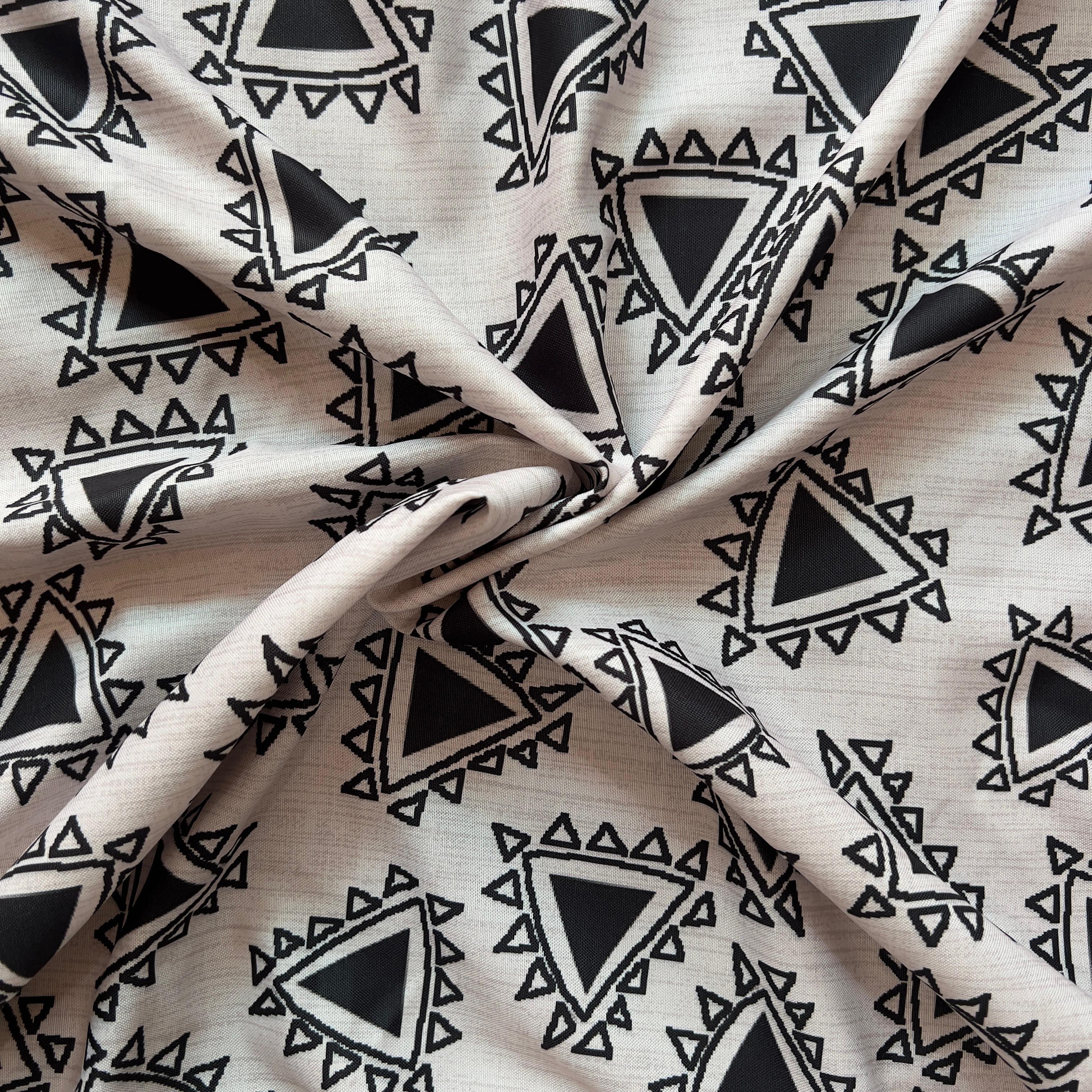 Black ethnic digital print on  rayon