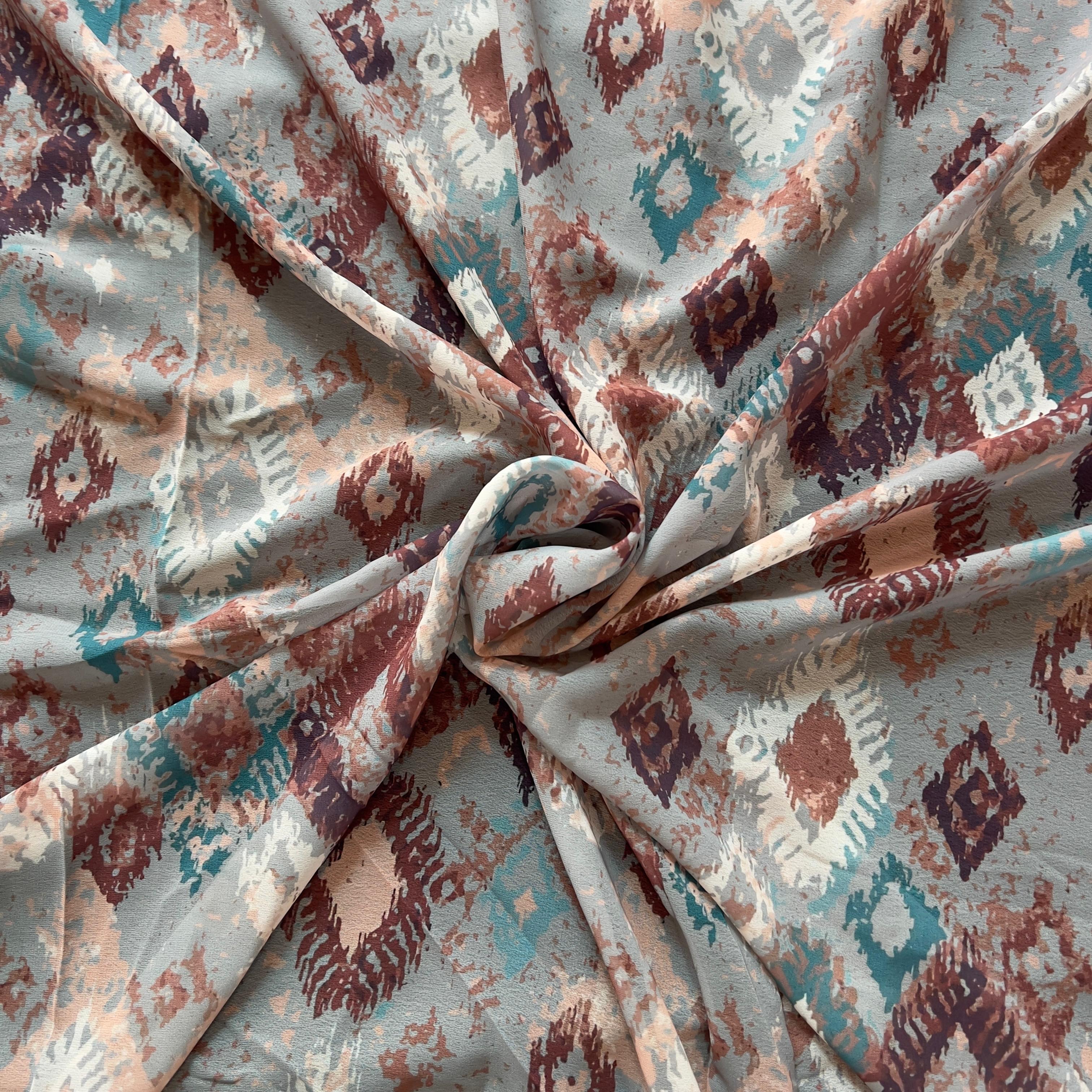 Ethnic structure print on georgette