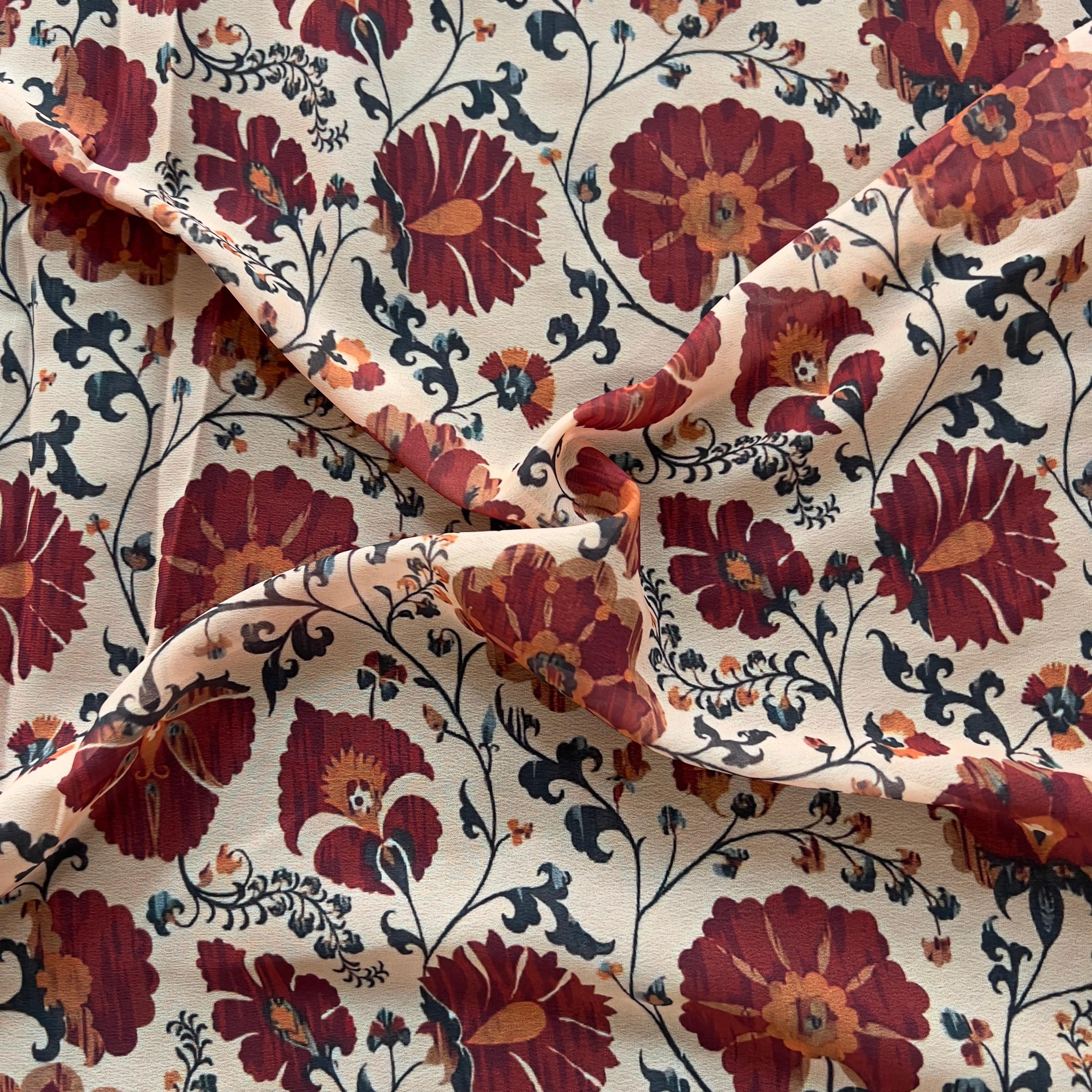 Traditional ethnic print on georgette