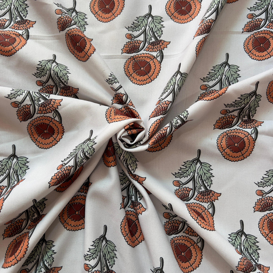 Block print traditional design on rayon