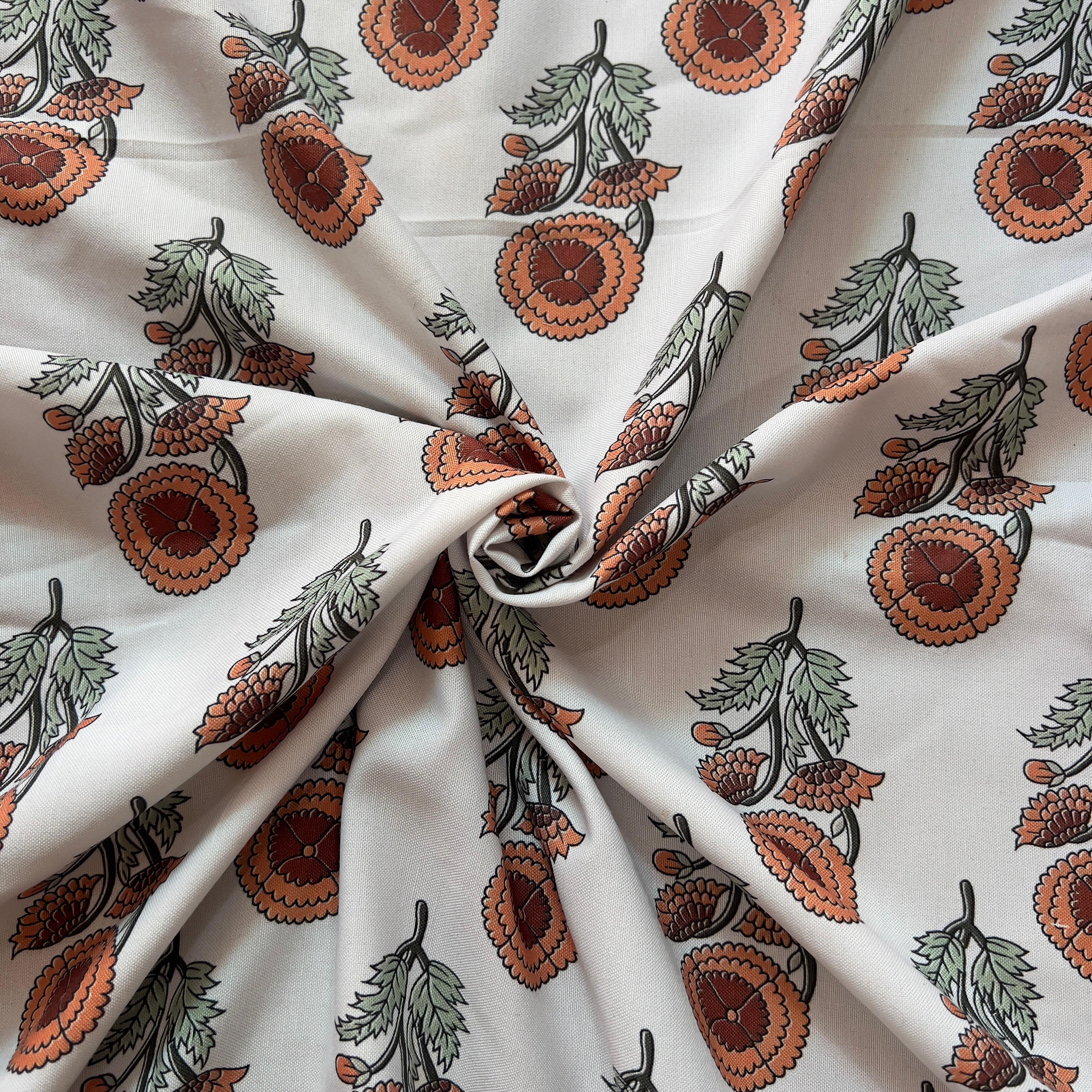 Block print traditional design on rayon