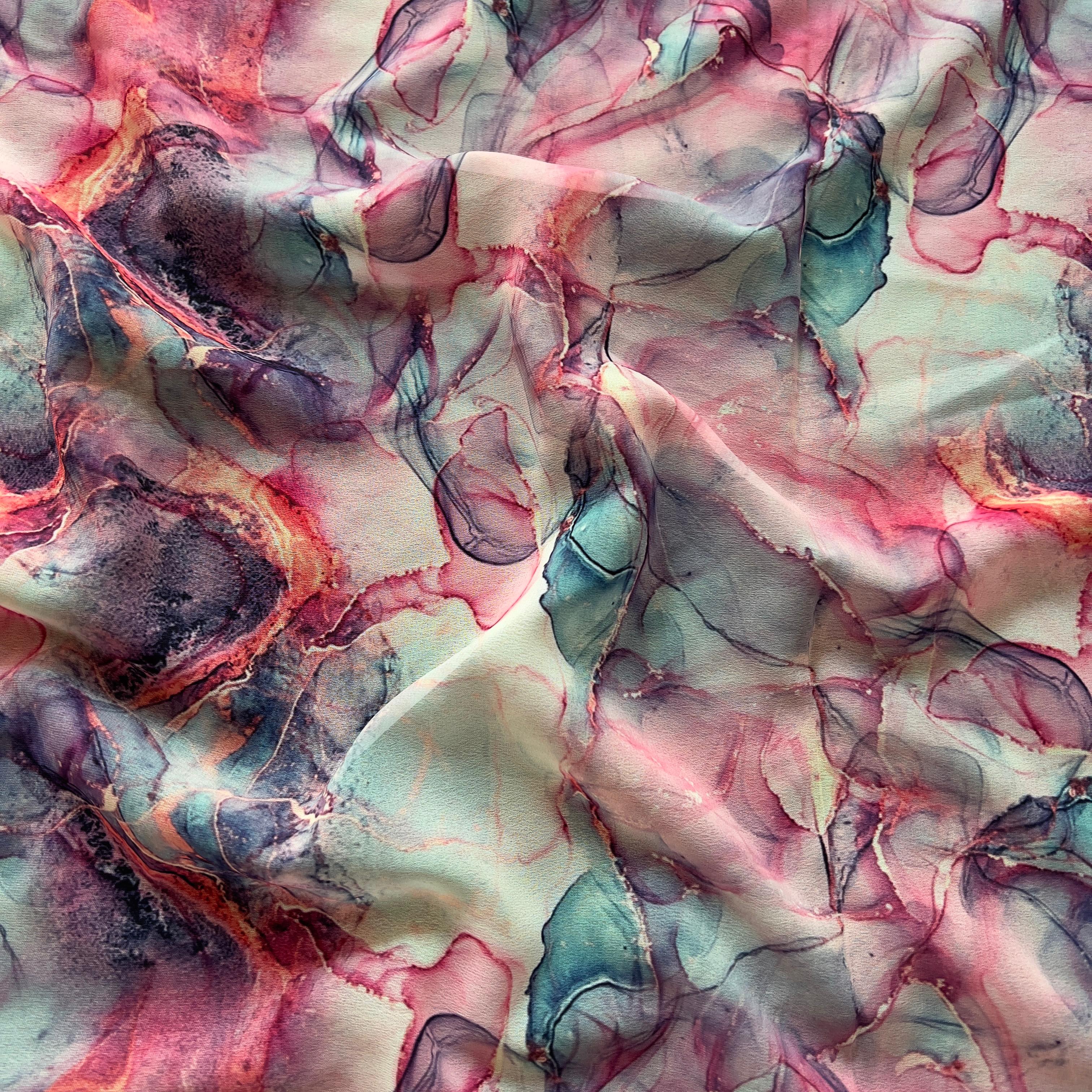 Multicolour texture print on georgette